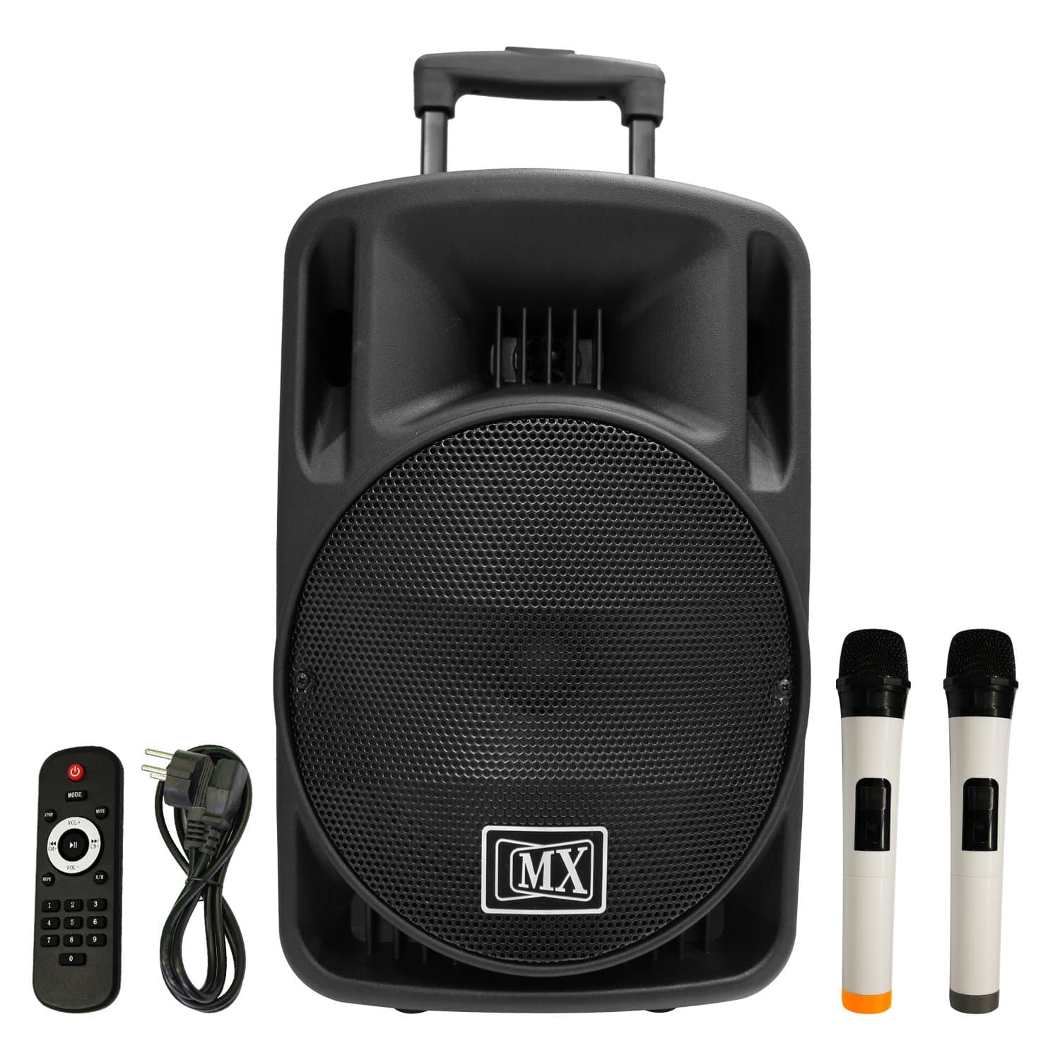 SKIN4GADGETS MX Professional MR Series 10" Portable Multimedia Trolley Speaker with Bluetooth USB Aux Input & Wireless Microphone