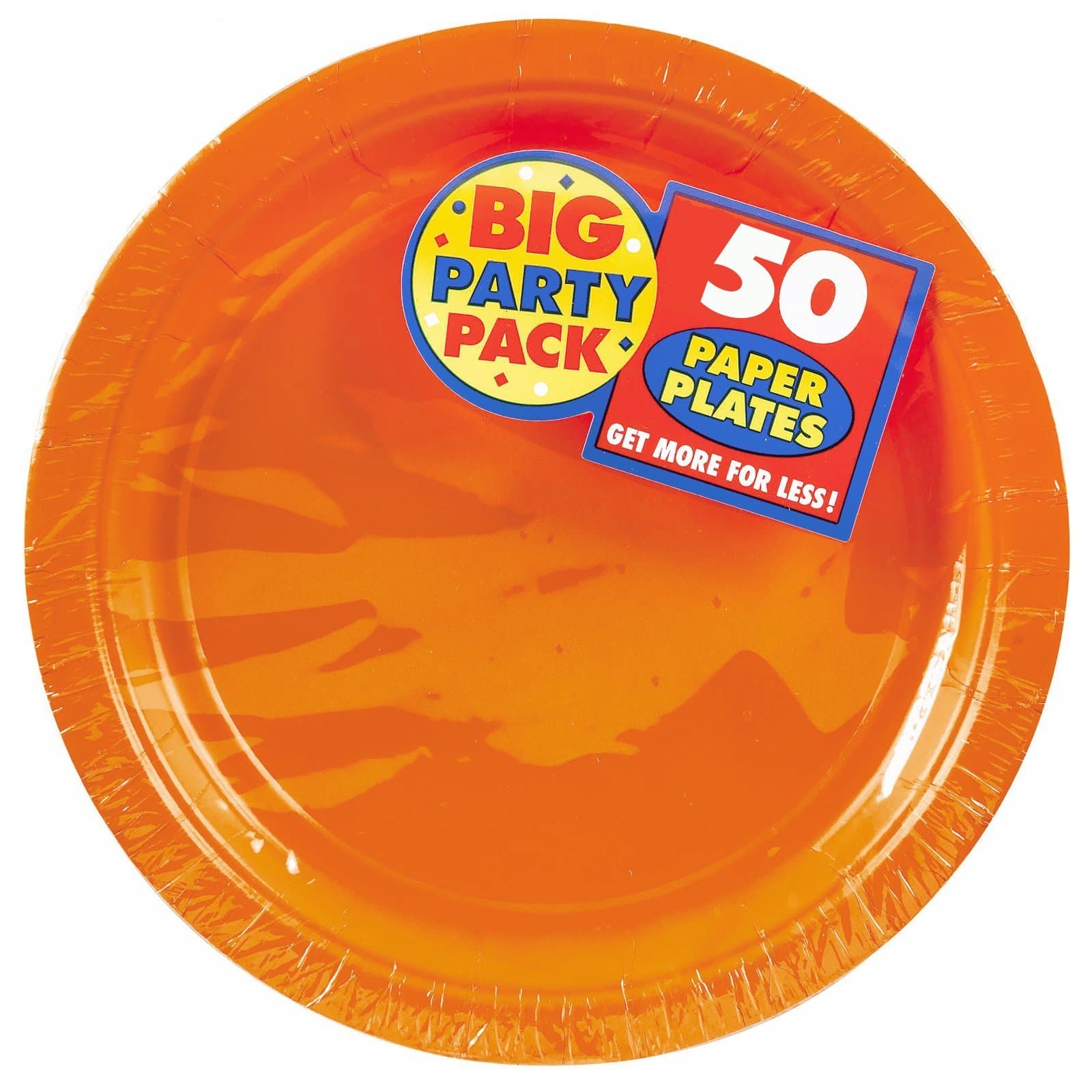 Orange Peel Round Paper Plates - 8.5" (50 Pc) - Sturdy & Eco-Friendly Party Essentials - Perfect for Celebrations & Events