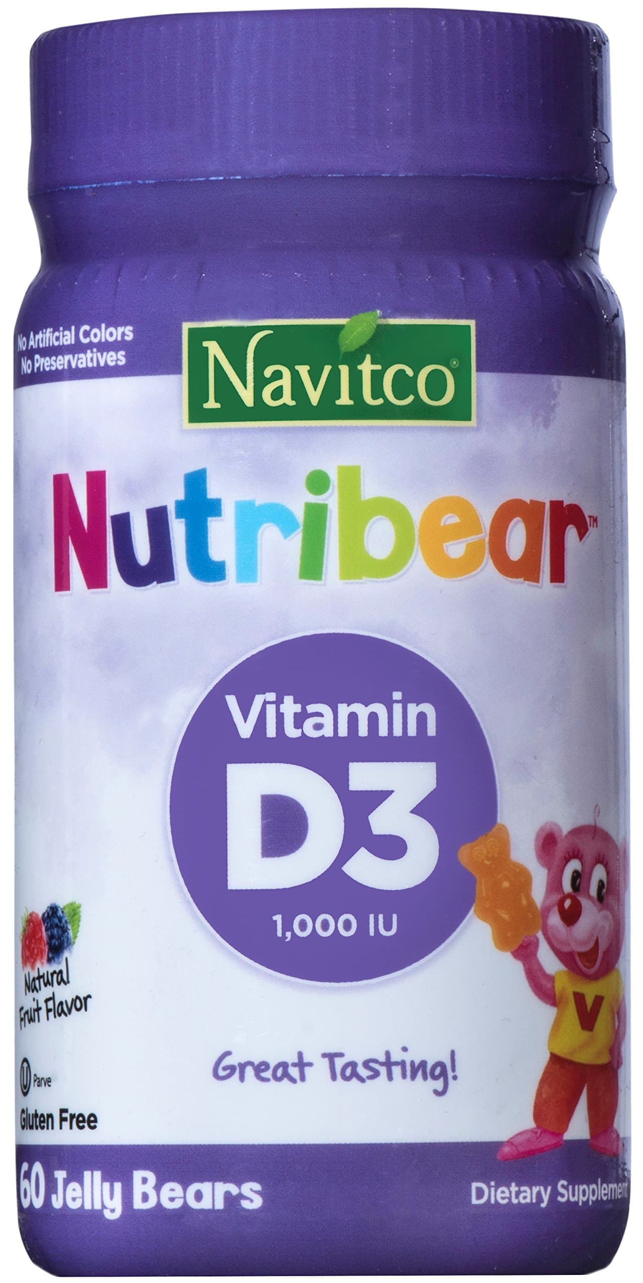 "NutriBear" Vitamin D3 1,000 IU Great Tasting, 60 Jelly Bears