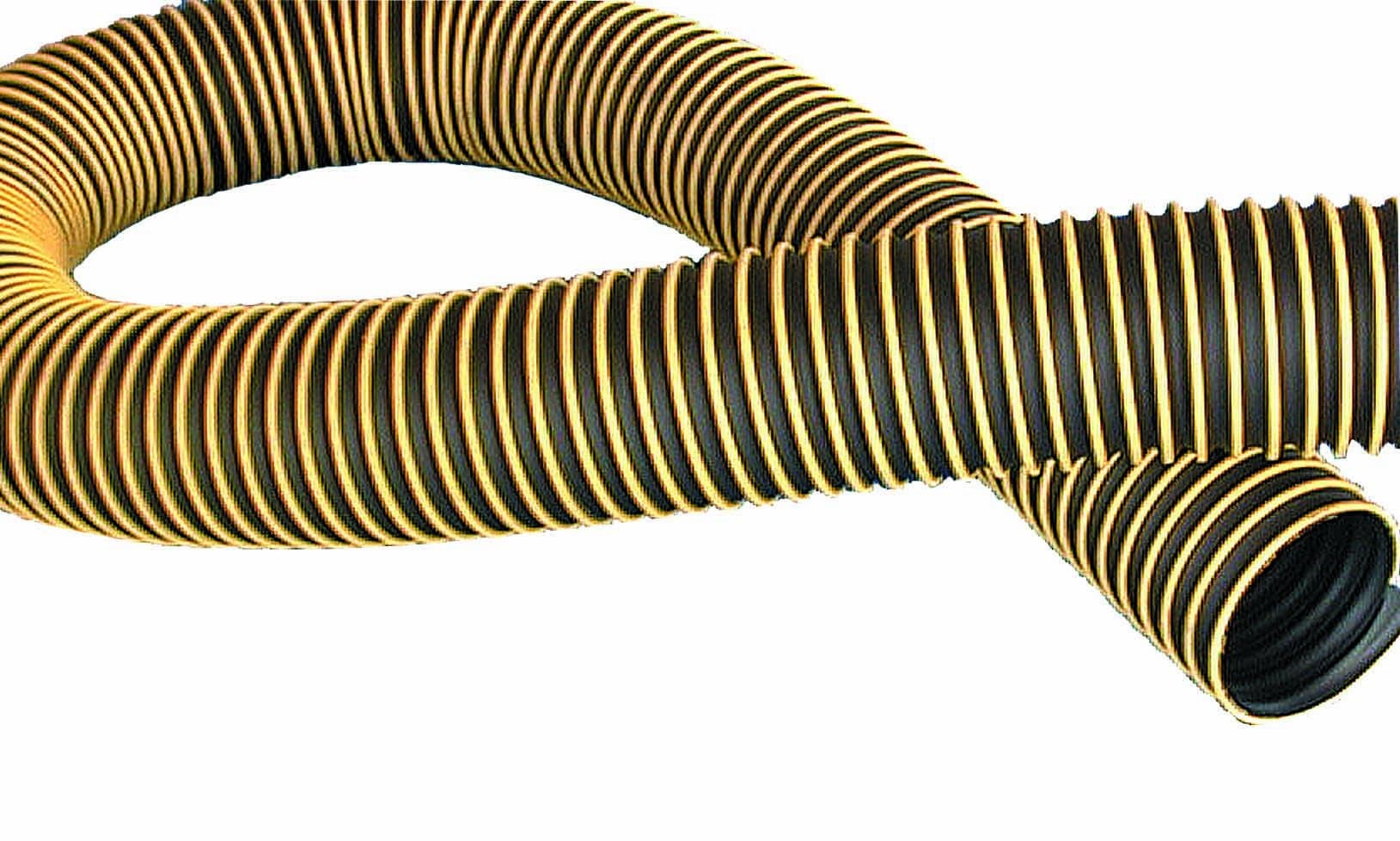 Masterduct Polyester Santo-L Duct Hose, Black/Yellow 8.00" ID, 8.56" OD, 25 feet