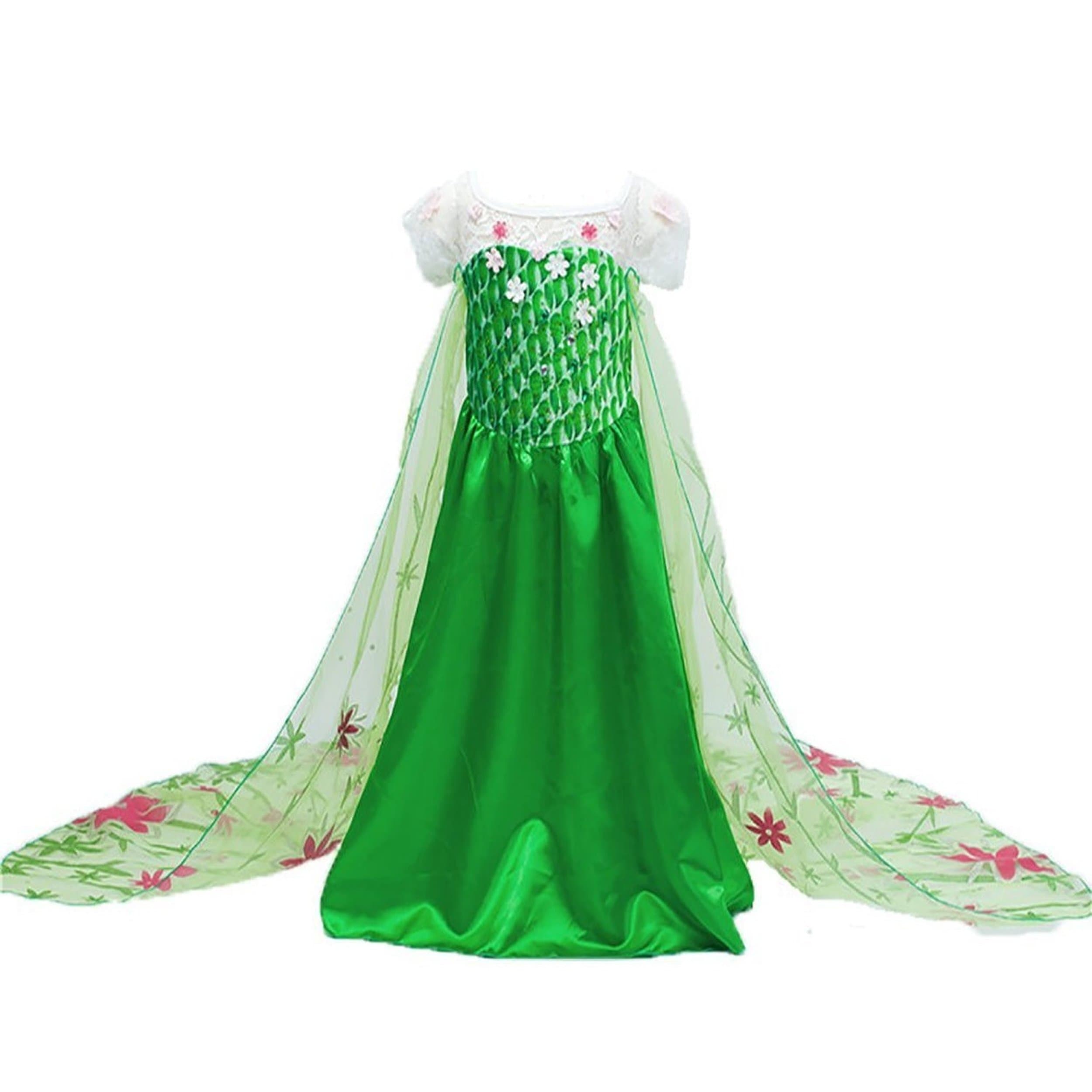 Frozen Fever Inpired Green Floral Elsa Costume (4/5)