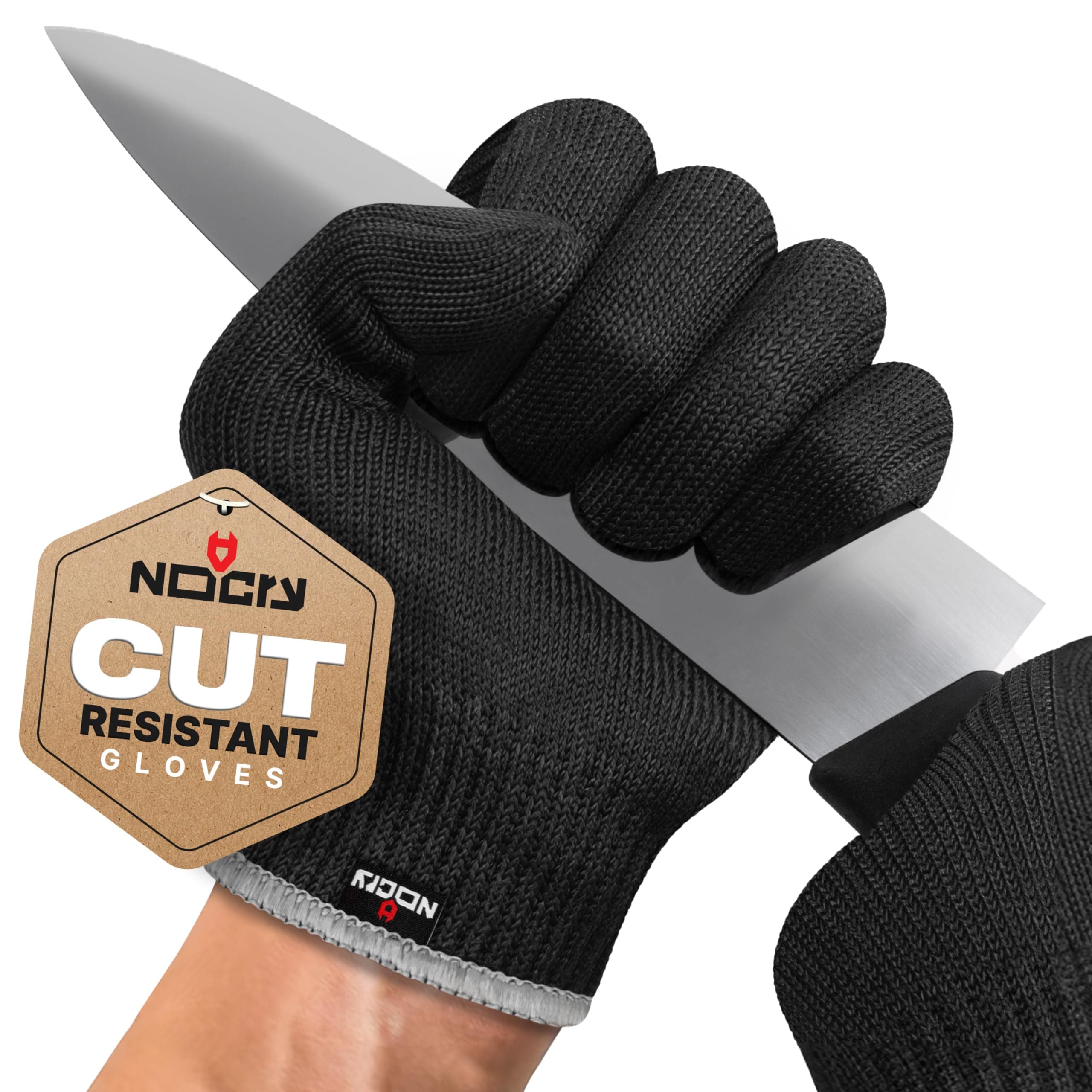 NoCry Premium Cut Resistant Gloves Food Grade — Level 5 Protection; Ambidextrous; Machine Washable; Superior Comfort and Dexterity; Lightweight; Complimentary eBook