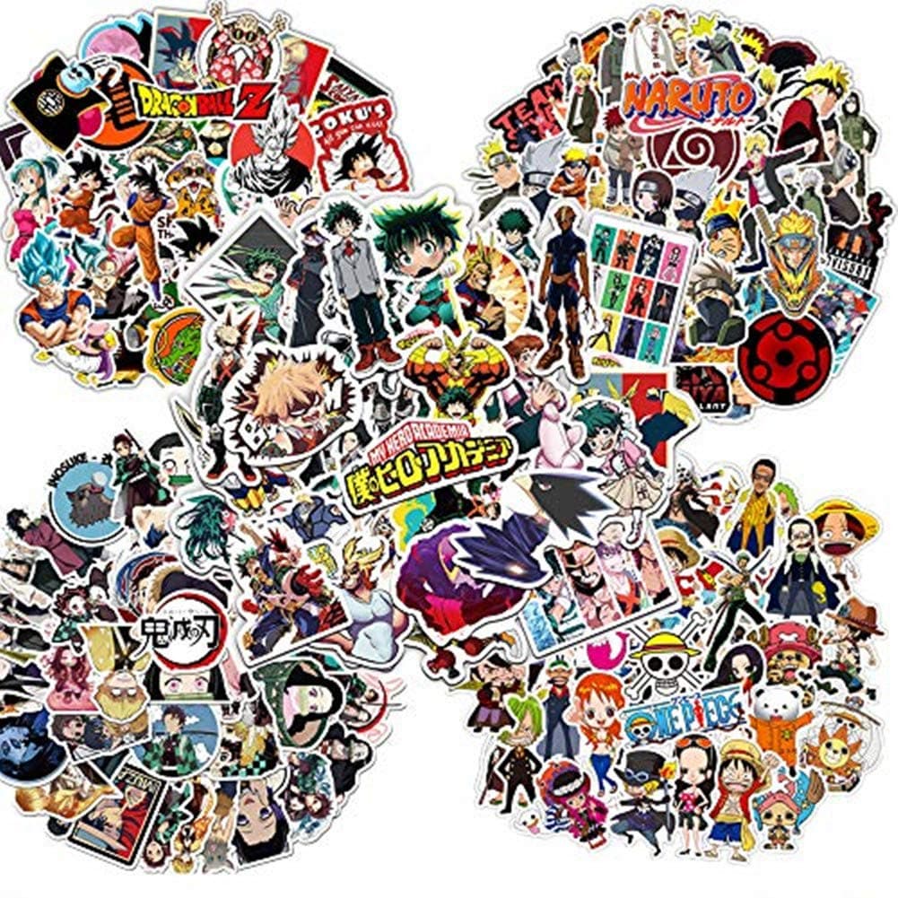 250PCS Anime Stickers, Each 50PCS Stickers of Top 5 Japanese Manga Stickers for Laptop,Phone,Luggage,Water Bottle