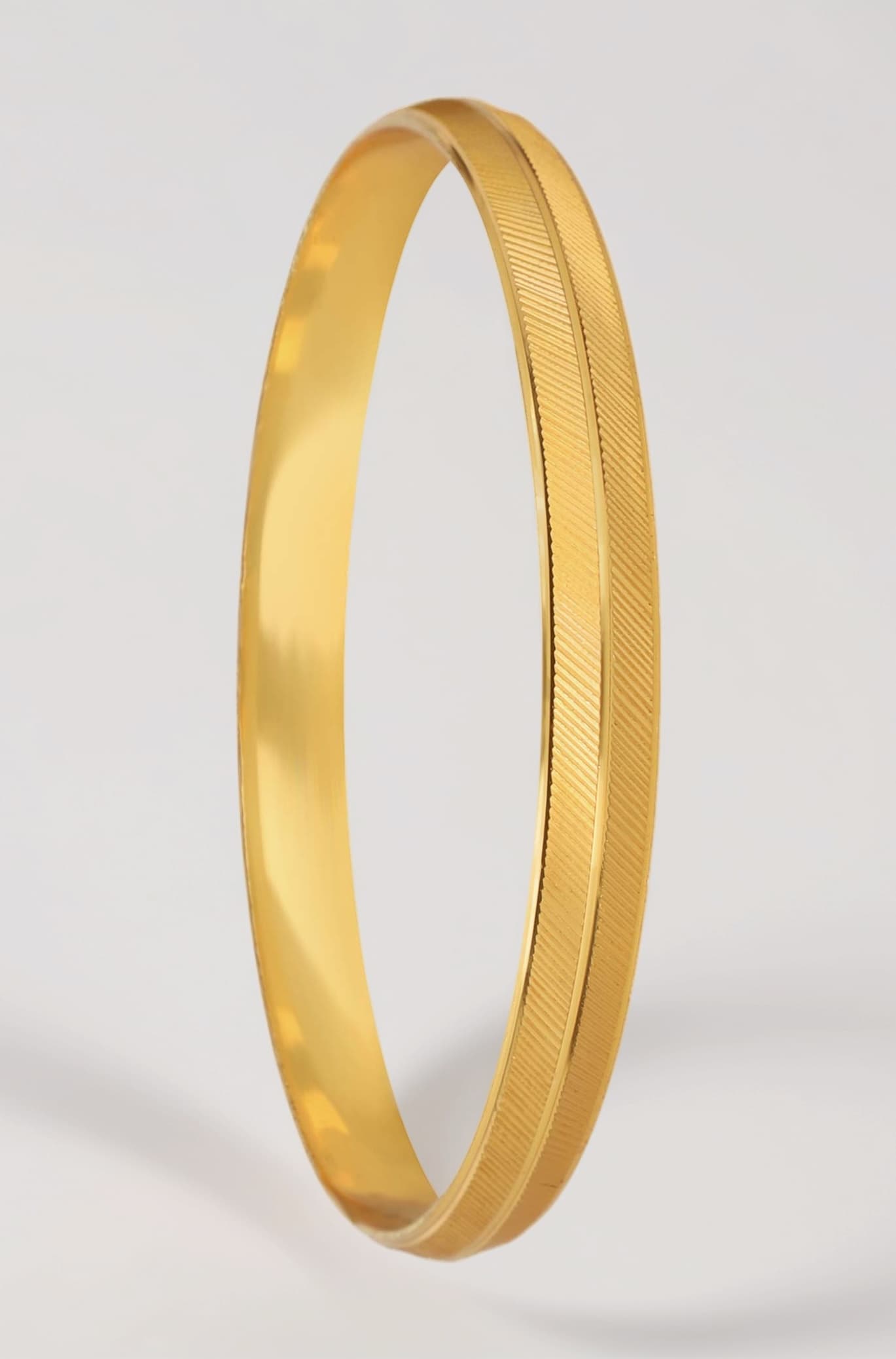 Shining Jewel 22k Gold Plated Designer Stylish Self Design Amritsari Gold Plated Sikh Kada for Men (SJ_3288_PP)