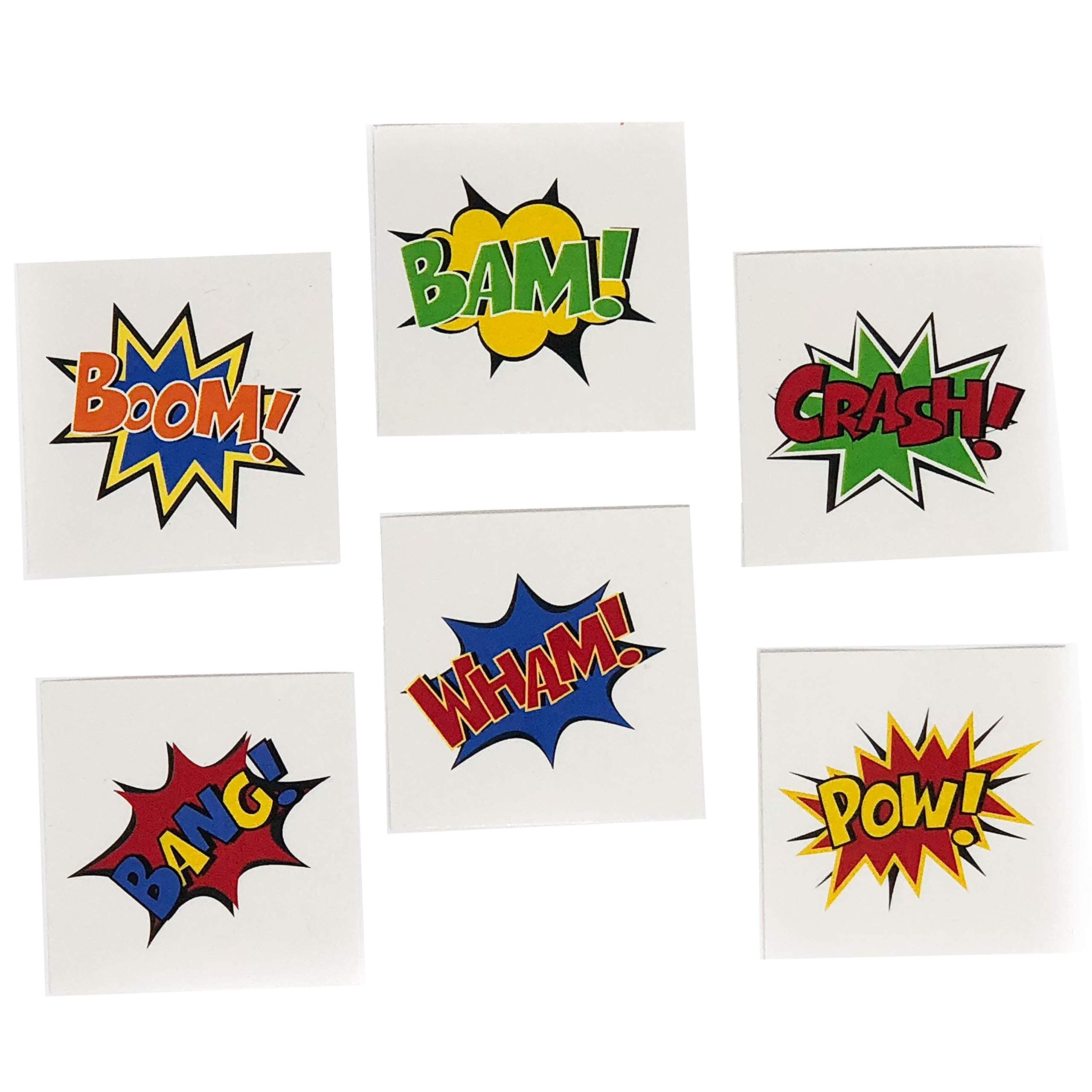 144 Piece Superhero 2" Tattoos Party Supplies - Superhero Party Favors