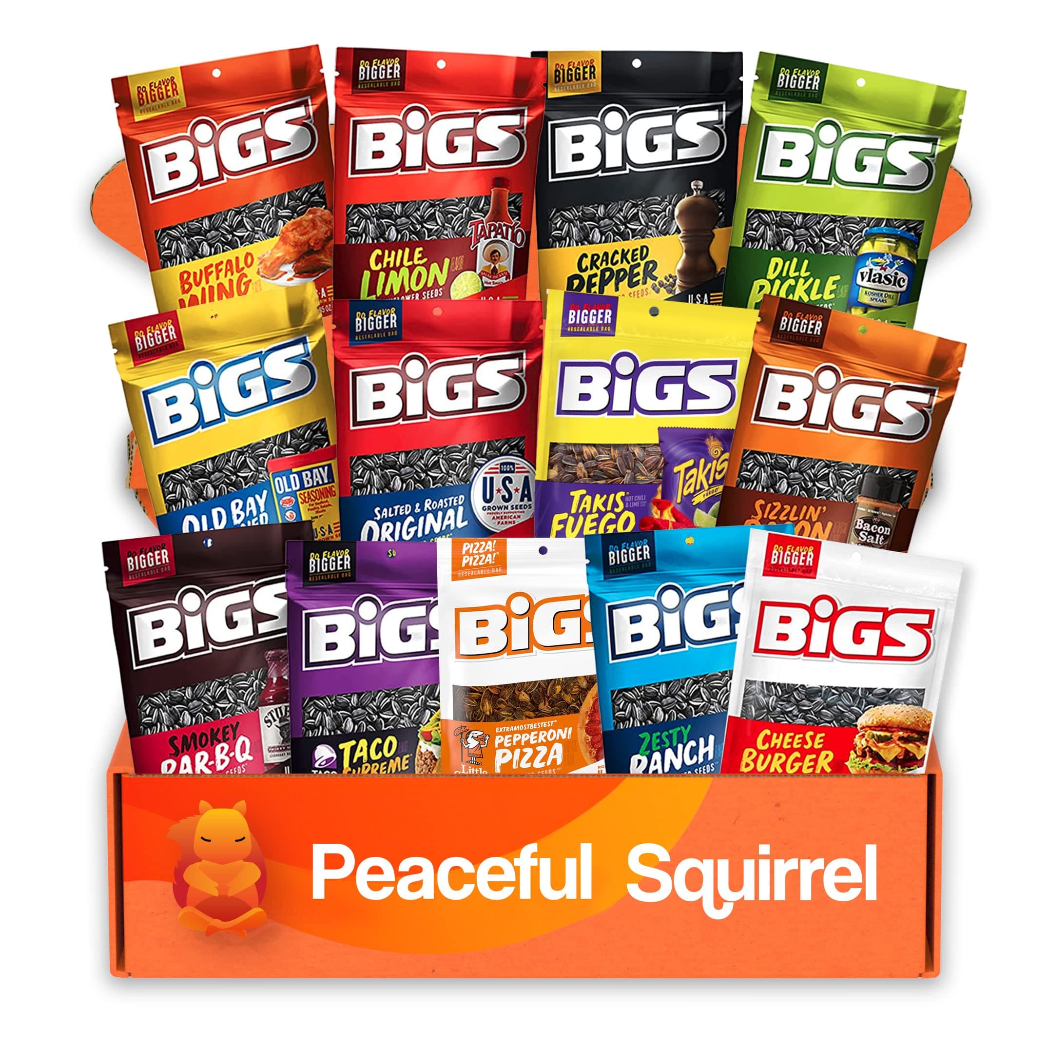 BIGS Sunflower Seeds Variety Pack Sampler of 13, Keto Friendly, On-The-Go Snack, 5.35 Ounce