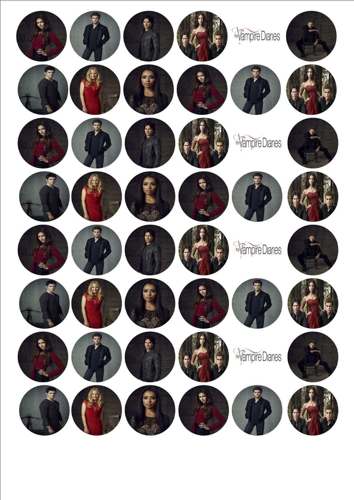 The Vampire Diaries 48 Fairy Cake Toppers on Icing, Wafer Paper or Card D1 (Wafer Paper)