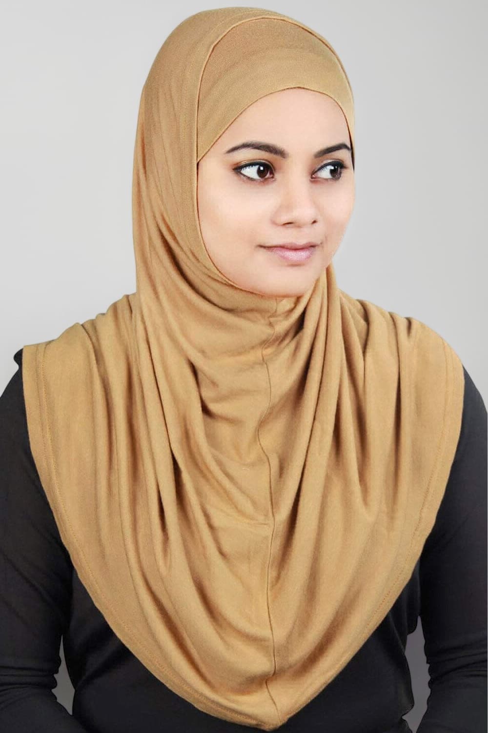 MyBatua Women's 2-Piece Al-Amira Hijab with Under Scarf/Cap/Bonnet in Soft Viscose Jersey, Ready to Wear HJ-129