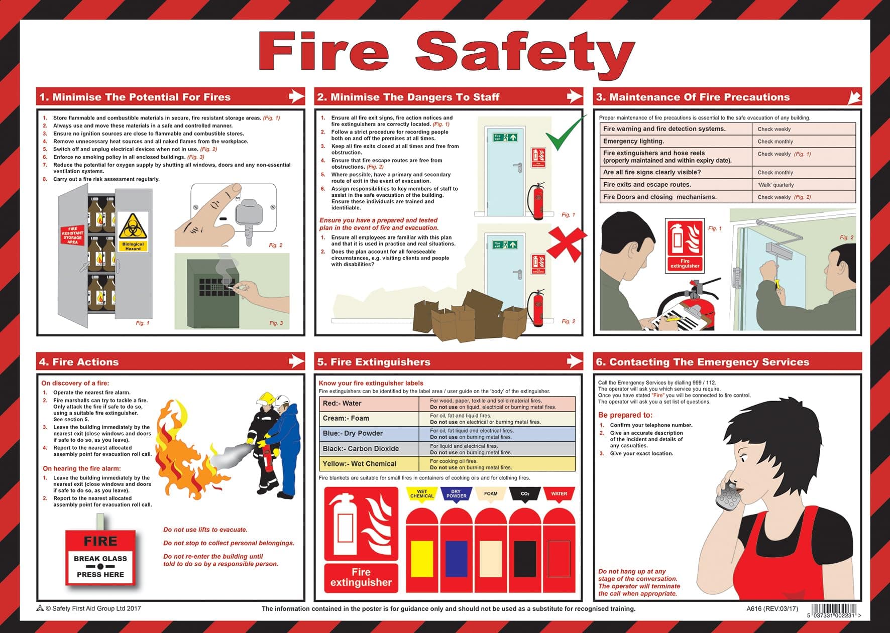 Safety First Aid Group Catering Appliance Superstore L083 Fire Safety Poster