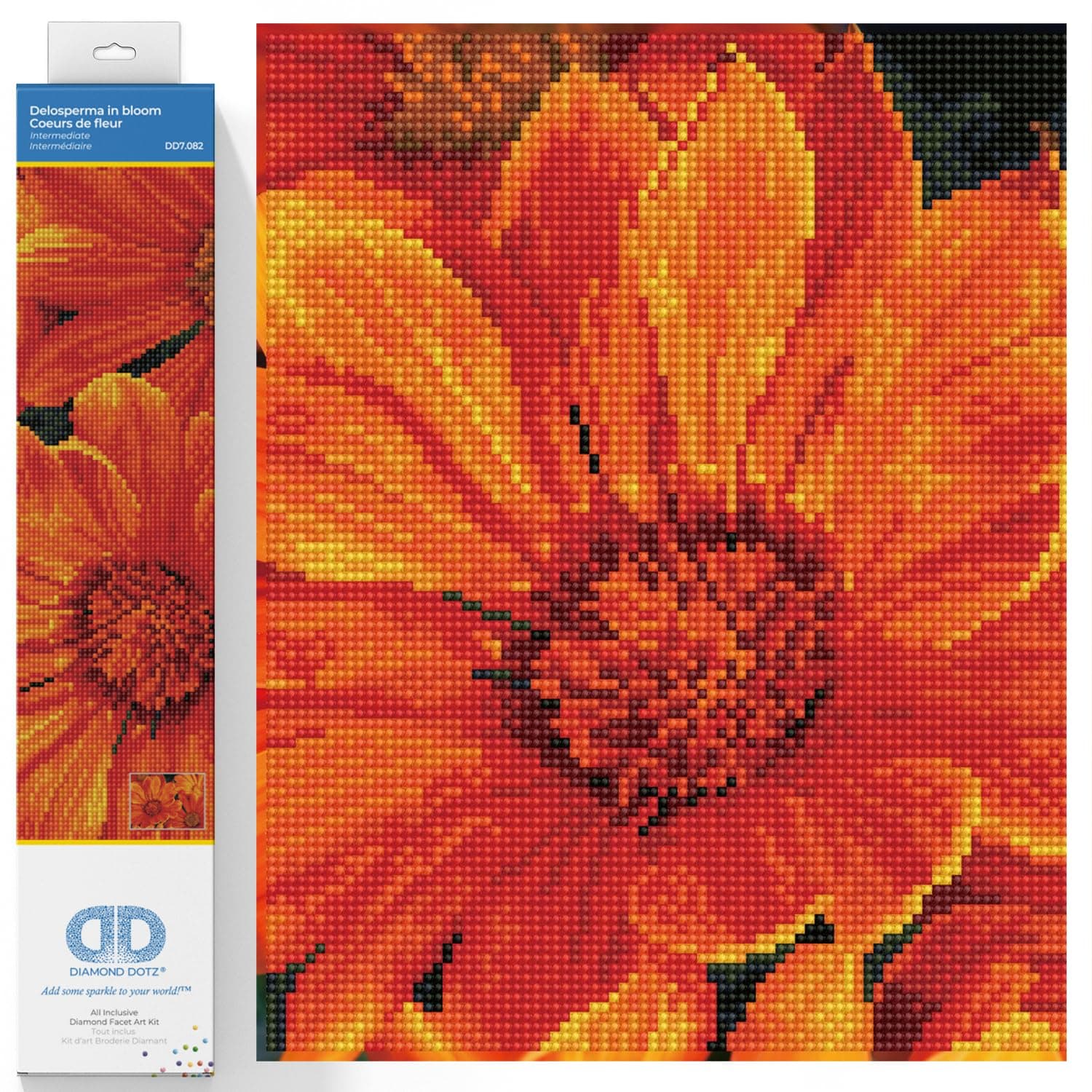 DIAMOND DOTZDelosperma in Bloom, Full Drill, Round Dotz, Diamond Painting Kits Flowers, Diamond Art Kit for Adults, Diamond Art Kits for Adults, Diamond Art Flowers, 11.8"x15.8"