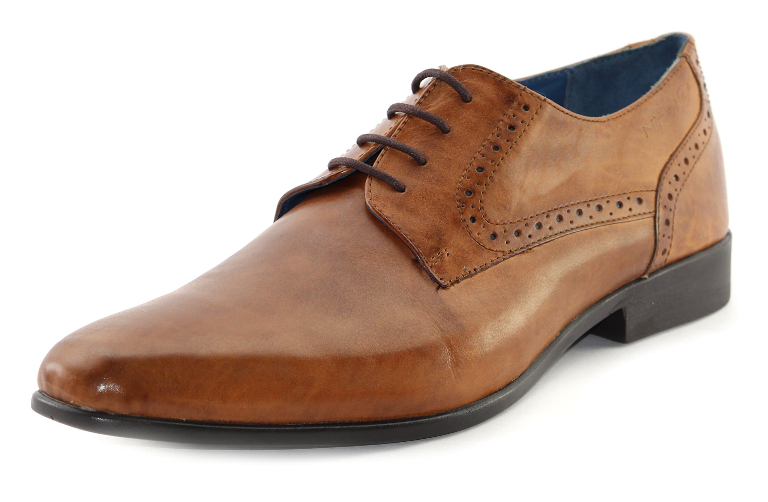 Ninety9steps Men's Tan Leather Blutcher Shoes - 9 UK