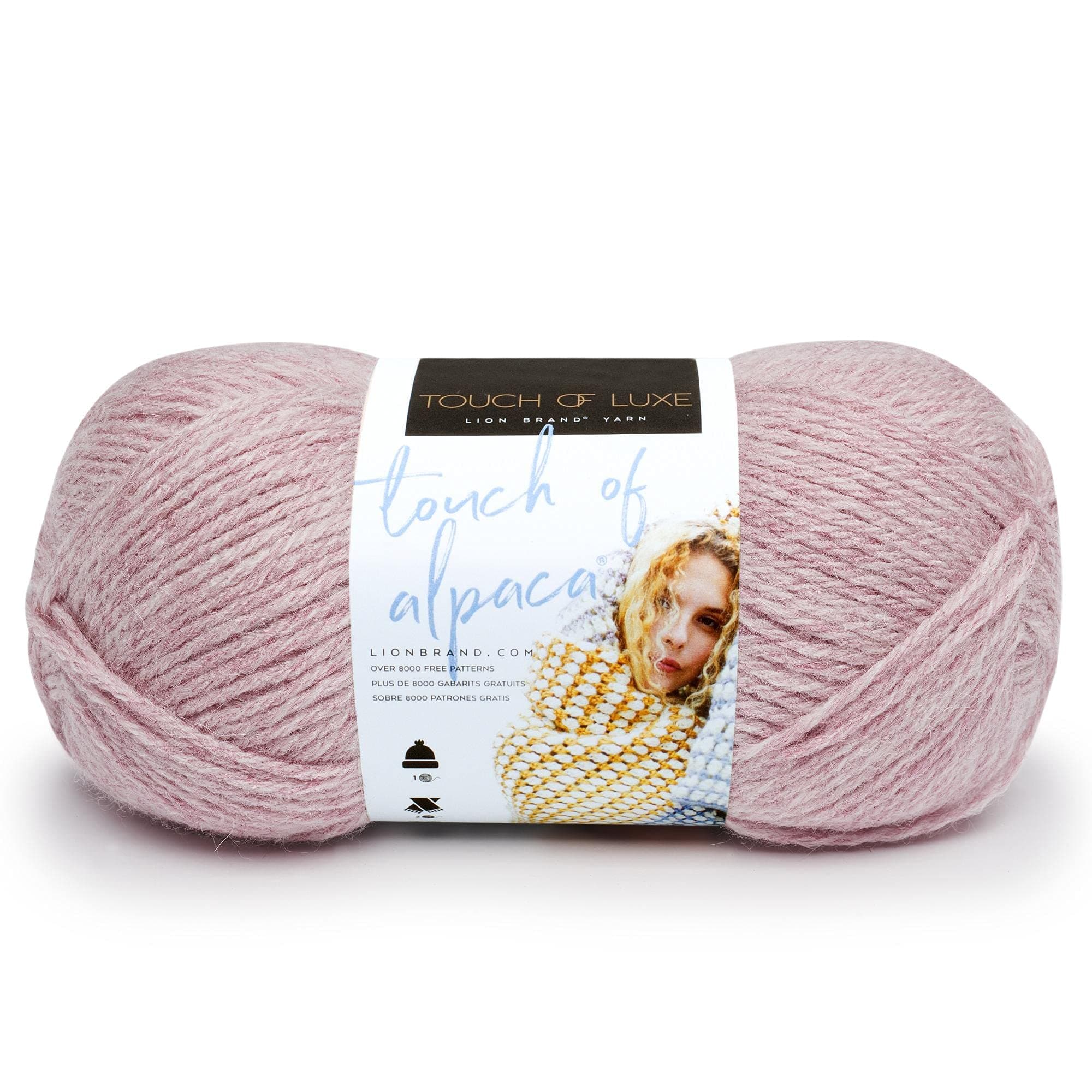 Lion Brand Yarn Company 674-104 Touch of Alpaca Yarn, Blush, Acrylic Blend, One Skein, pink