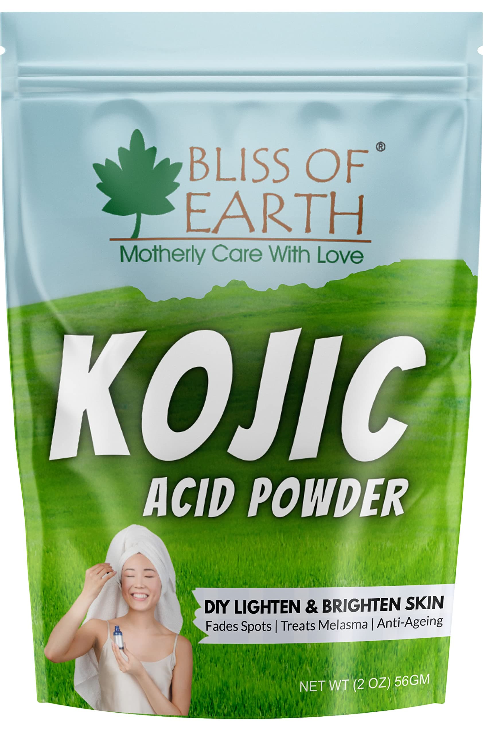 Bliss of Earth Korean Kojic Acid Dipalmitate Powder for skin Whitening, Soap Mking & DIY Products, 56GM