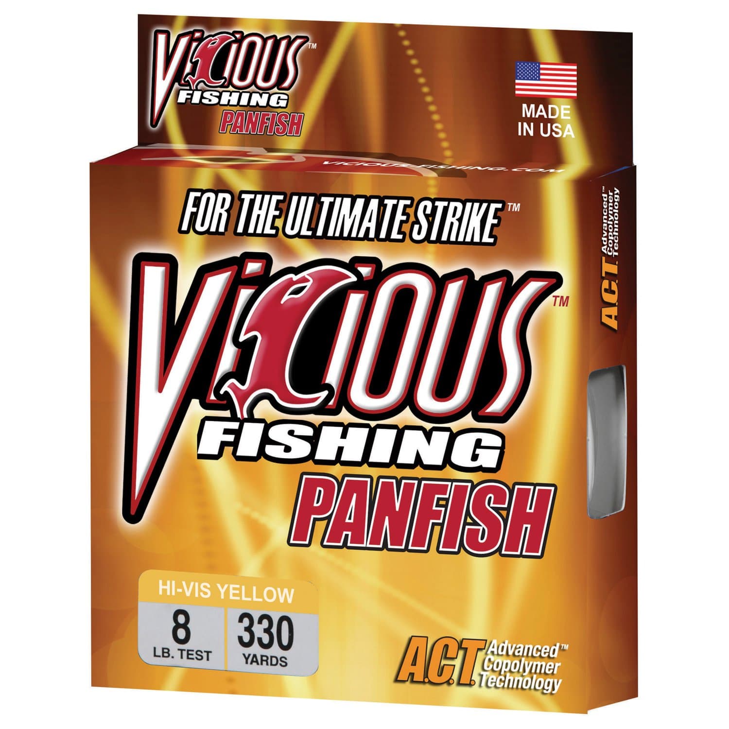 Vicious FishingPanfish Hi-VIS Yellow PYL8 Fishing Line 330 yd./8Lb