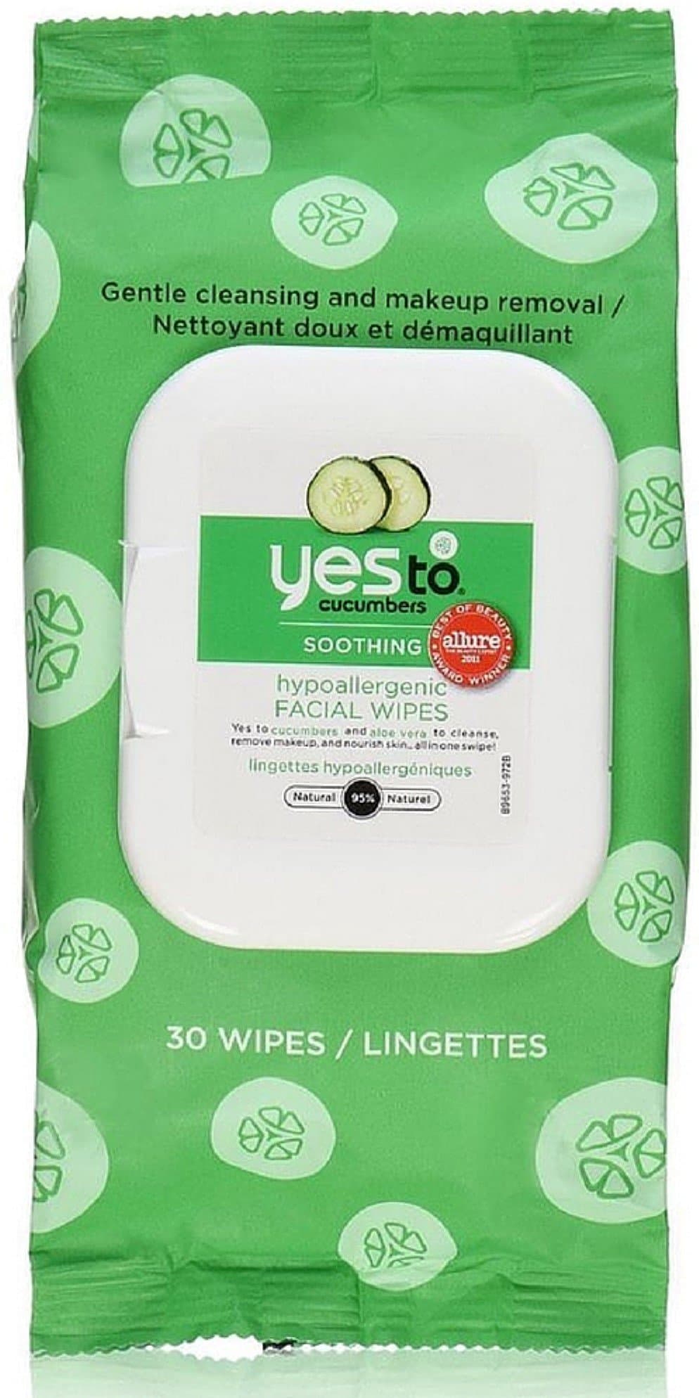 Yes to Cucumbers Soothing Hypoallergenic Facial Wipes 30 ea (Pack of 7)