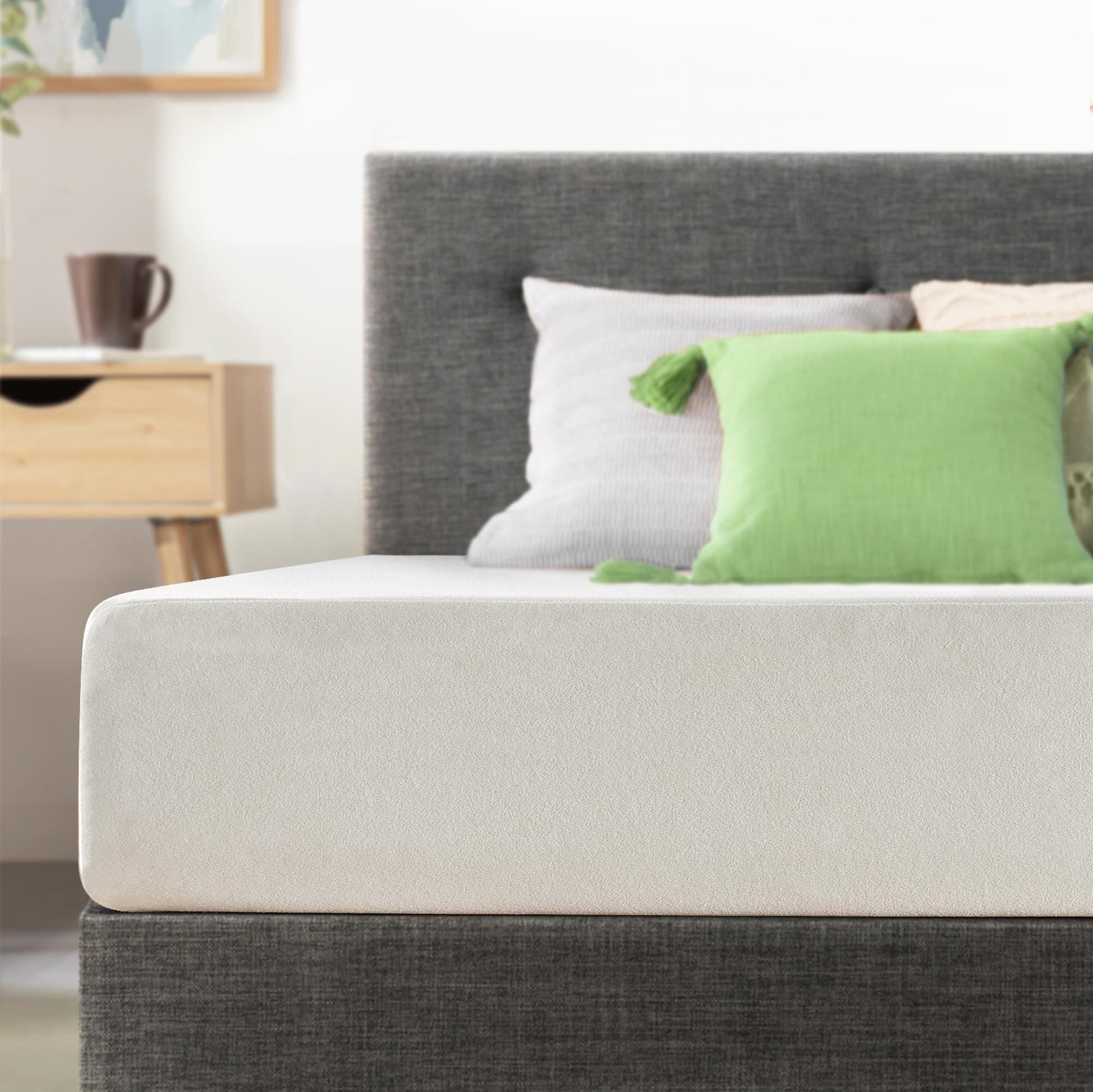 Best Price Mattres 6 inch Twin Mattress XL Long, Bed-In-A-Box, Green Tea Memory Foam,White