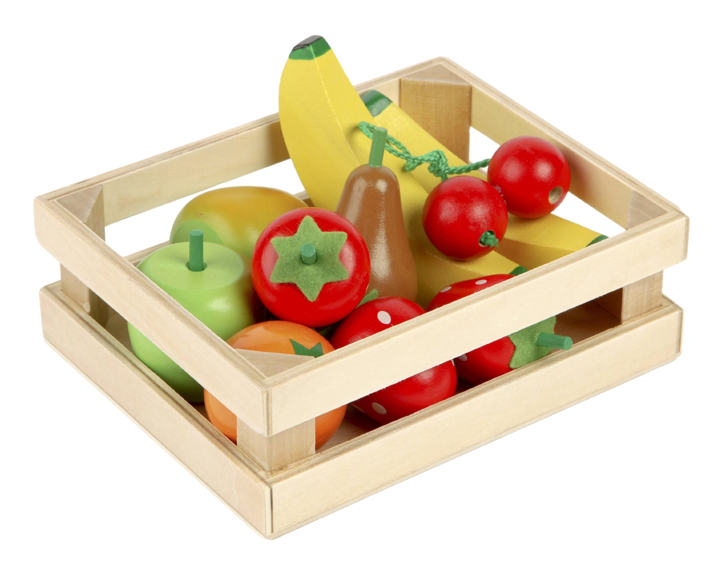 Tidlo Wooden Fruit Salad - Play Food Set, 6 H x 12 W x 15 D cm