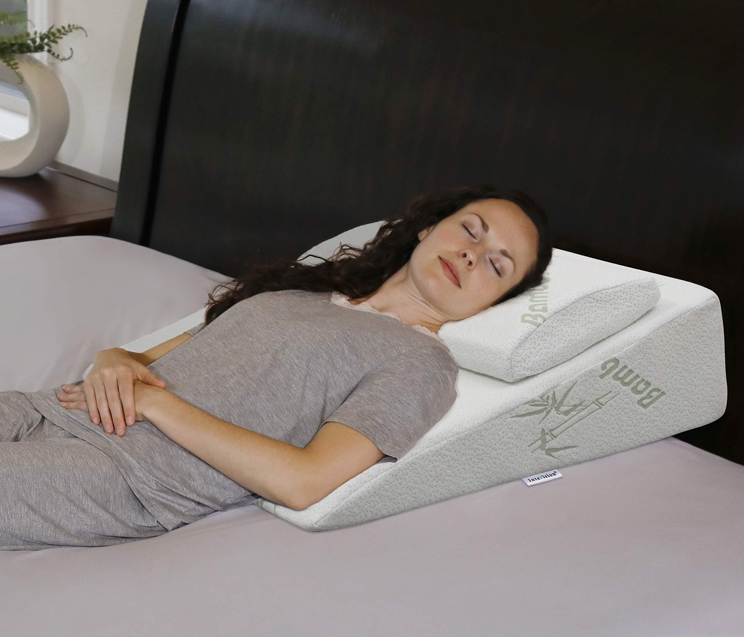 InteVision Foam Wedge Bed Pillow (26" x 25" x 7.5") with High Quality, Removable Cover by IPT LLC