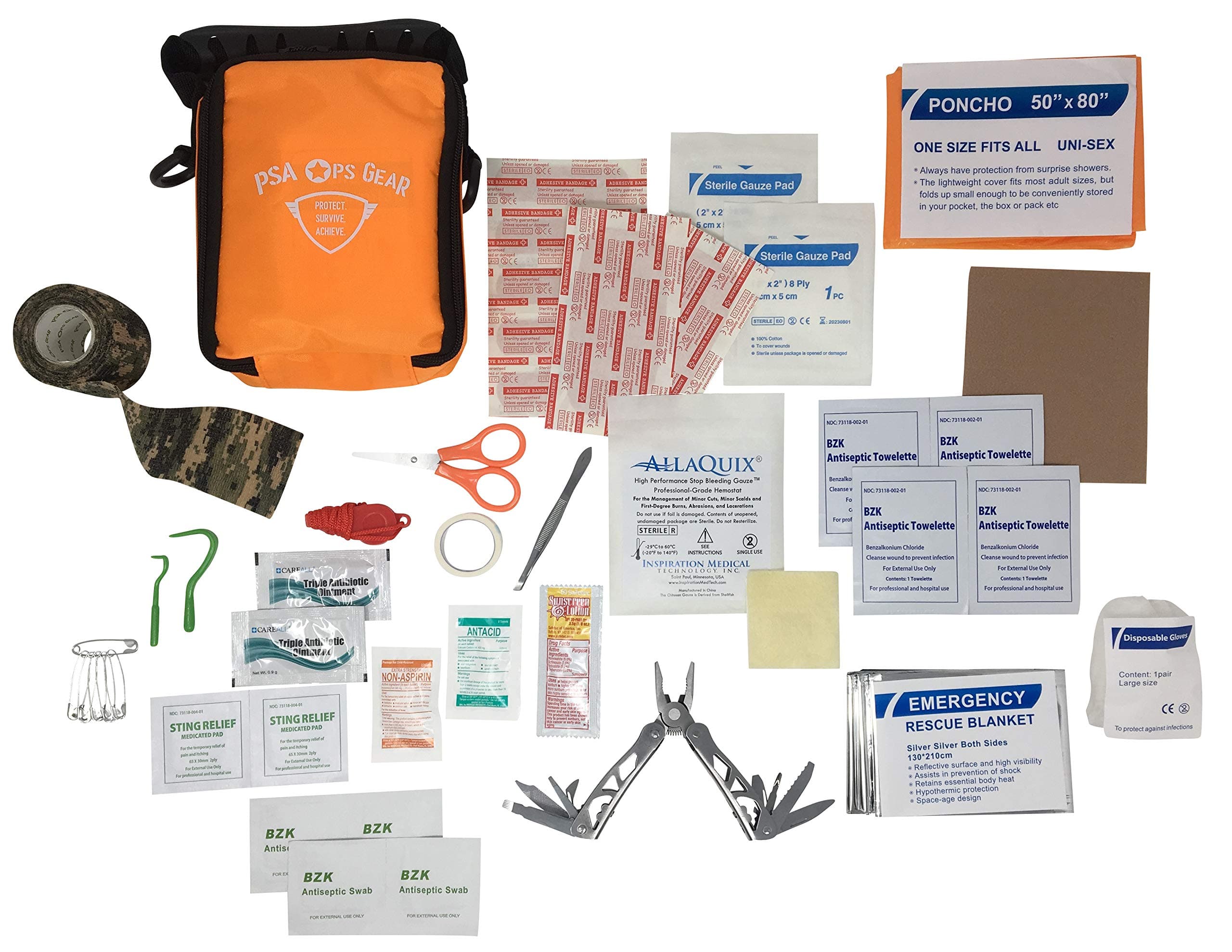 PSA Ops GearHiking and Outdoor Adventures First Aid Kit - Deluxe (Clip and Carry)