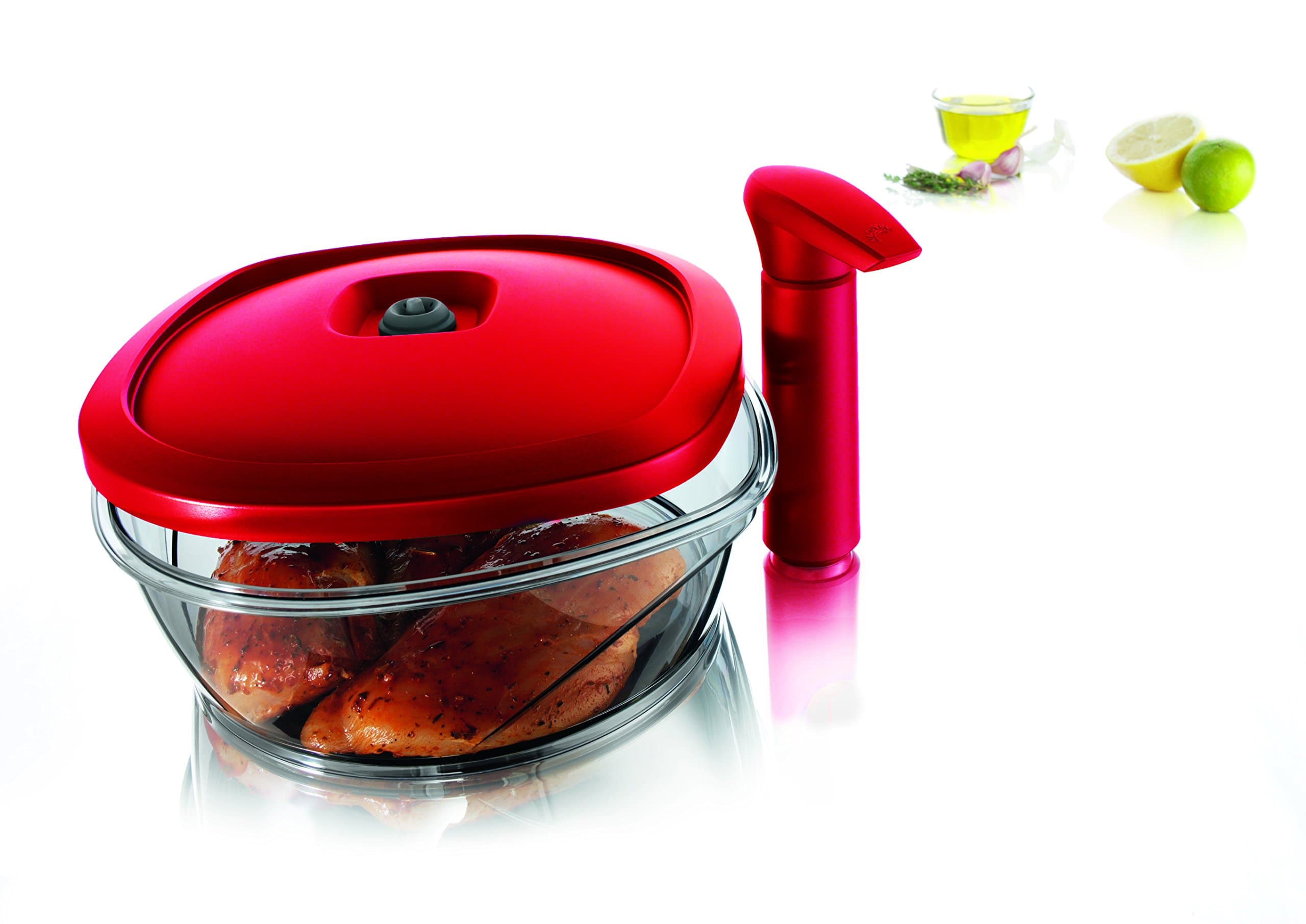 Tomorrow's Kitchen Instant Marinator, 2.50 Liter Capacity - Red