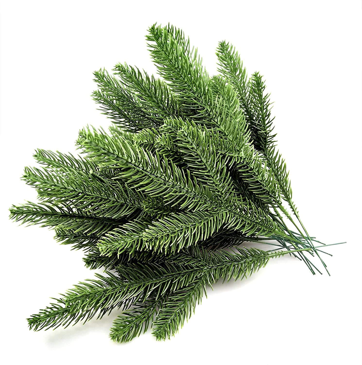 XIPEGPA 30PCS 10.24 x 3.94 Inches Artificial Pine Branches Green Leaves Needle Garland Green Plants Pine Needles for Garland Wreath Christmas Embellishing and Home Garden Decoration