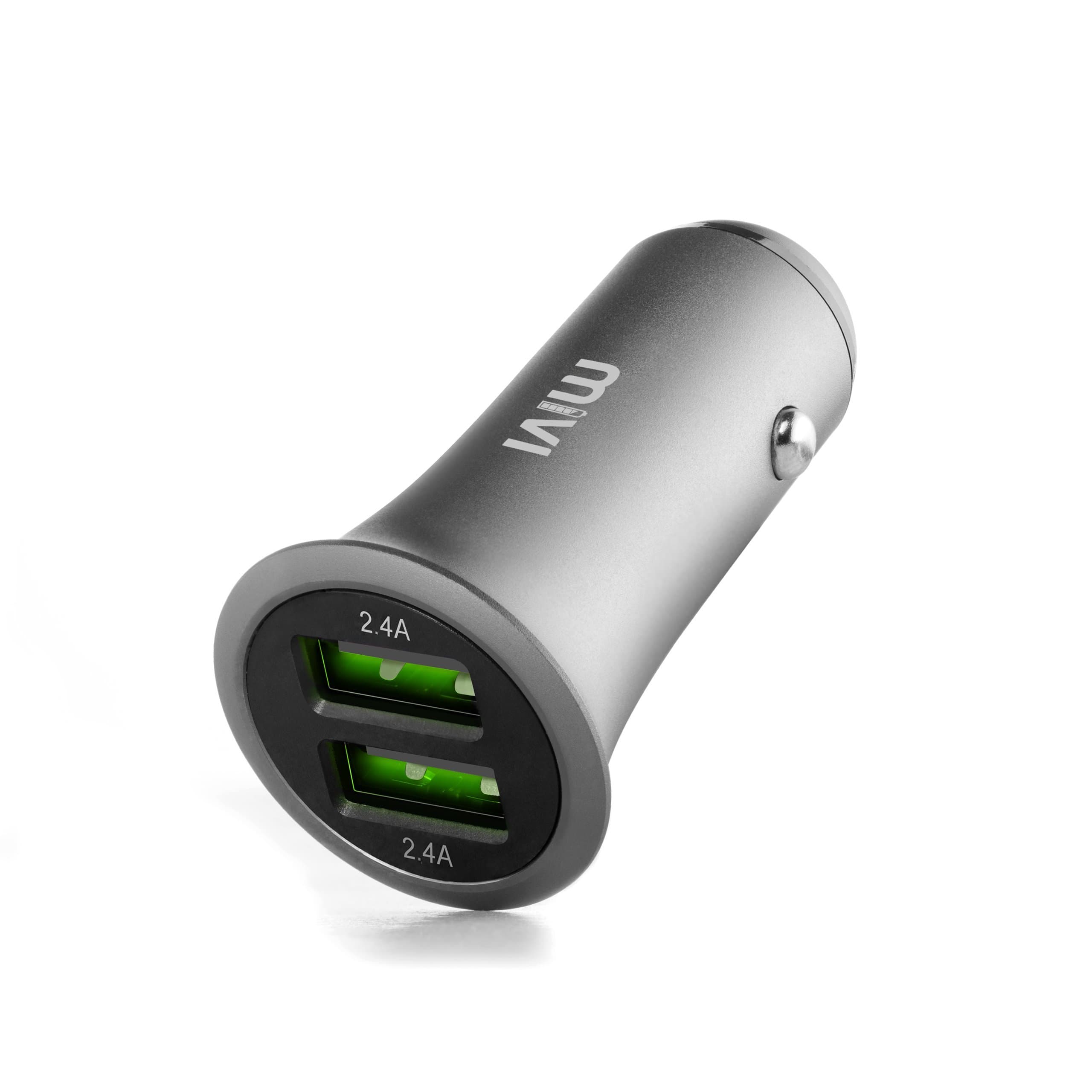 Mivi CC248 4.8A Car Charger - (Gun Metal)