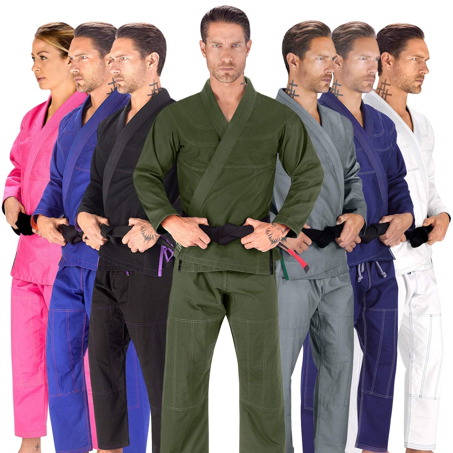 Elite Sports BJJ GI for Men IBJJF Kimono BJJ Jiu Jitsu Lightweight GIS W/Preshrunk Fabric & Free Belt (Green, A2)