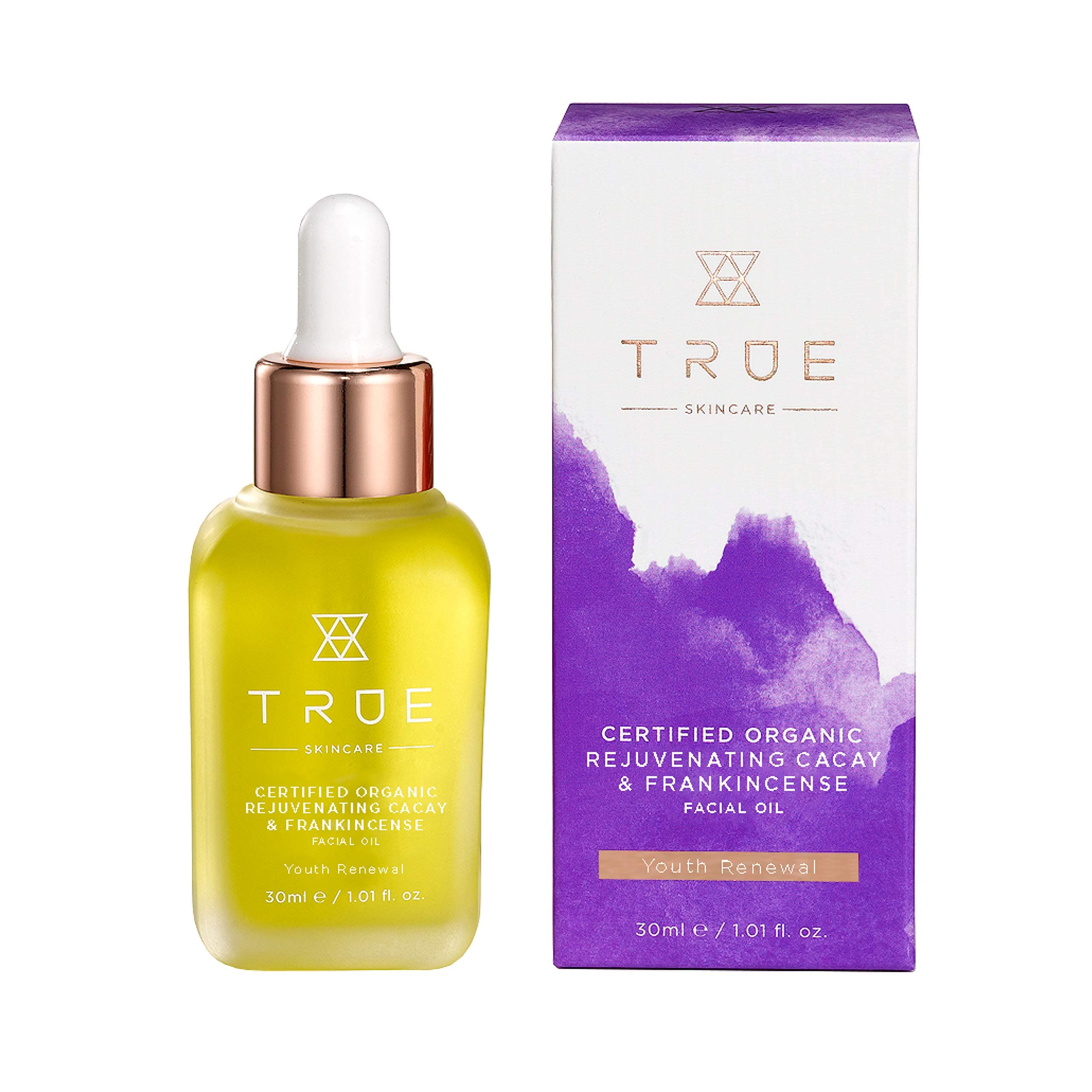 TRUE SkincareCertified Organic Rejuvenating Cacay and Frankincense Facial Oil 30 ml