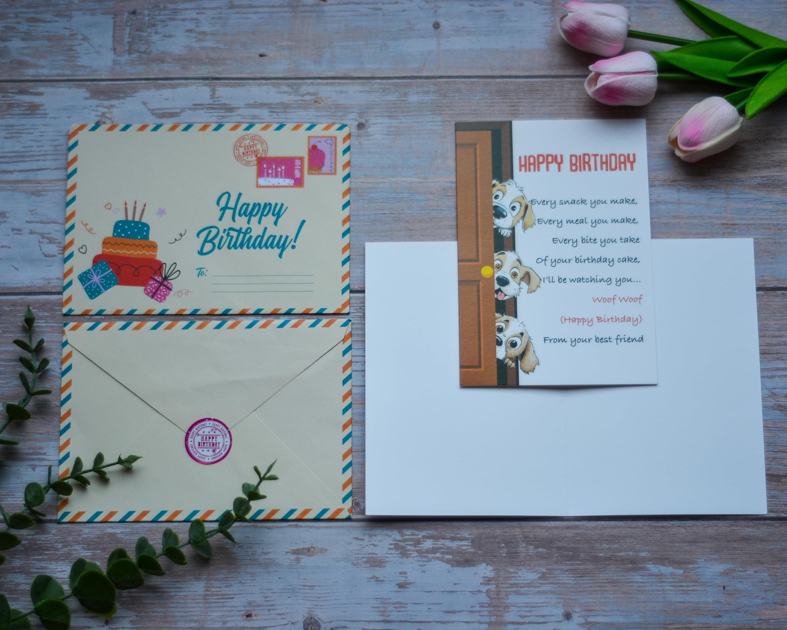 BlinkBlink Birthday Card for Dog Lover, Birthday Wishes for Dog Lovers with Seal and Envelope, Happy Birthday Card for Dog Mom, Dad Dog, Dog Lovers, Pet Owner