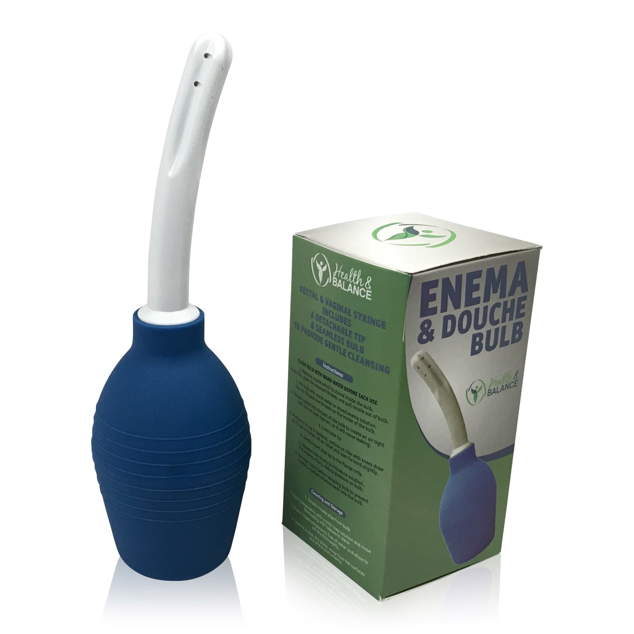 Health&Balance Silicone Enema Bulb - Portable Insert Vaginal Douche 10.48oz Capacity (Blue)