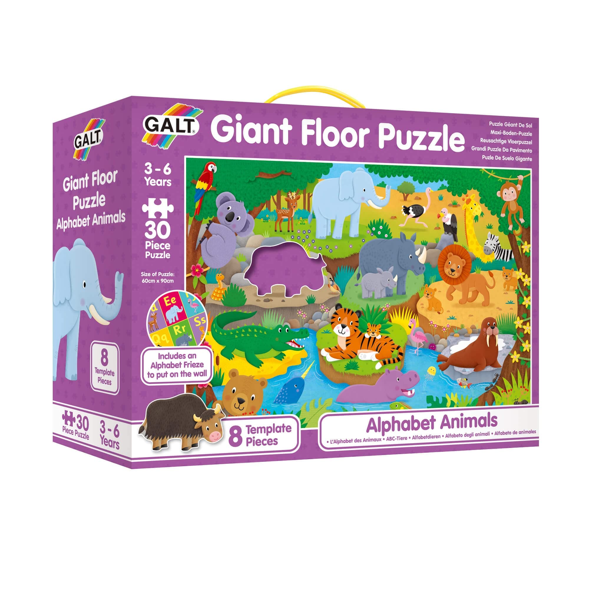 Galt Toys, Giant Floor Puzzle - Alphabet Animals, Floor Puzzles for Kids, Ages 3 Years Plus