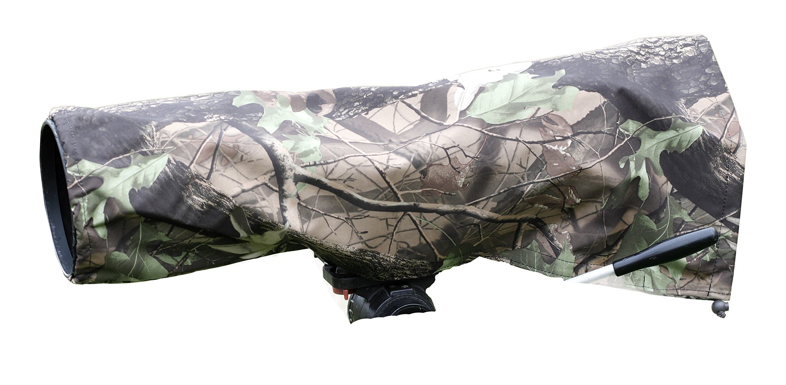 Rainsleeve cover for camera lenses. Large size in an attractive leaf pattern material. Approx LENGHT SIZE is 60 CM