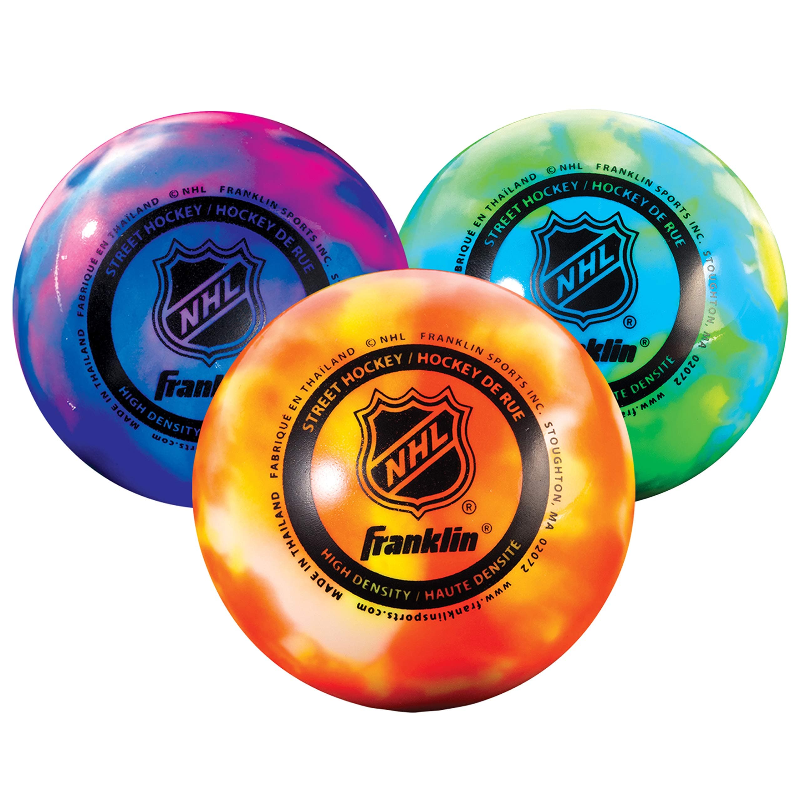 Franklin Sports NHL Street Hockey Balls - No Bounce Outdoor Street + Roller Hockey Balls - Official Size for Youth + Adult Street Hockey - Assorted Colors - 1, 2, 3, and 15 Bulk Packs