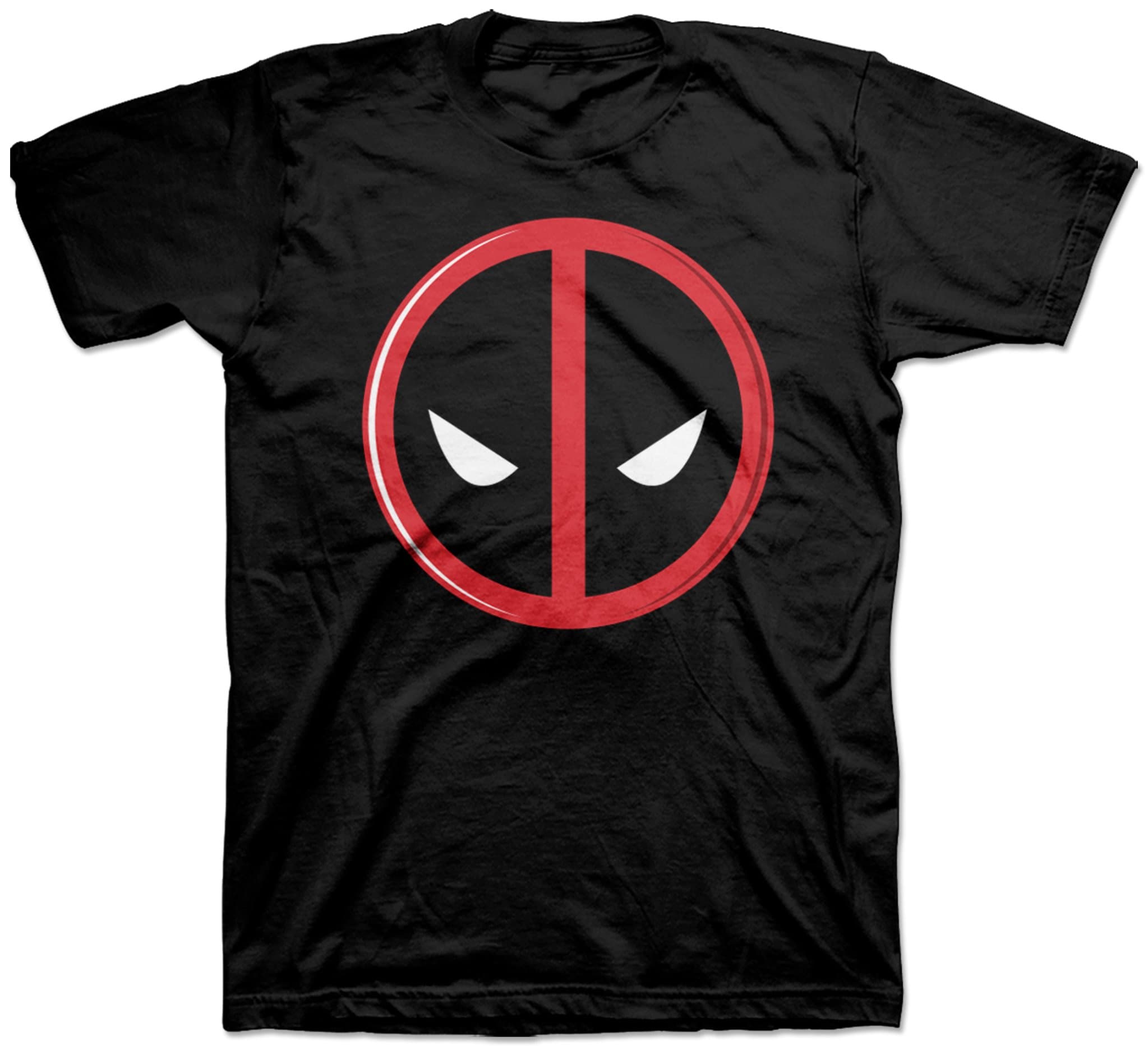 Deadpool Dead Pool Logo Angry Eyes Mens Tee, New Black, M