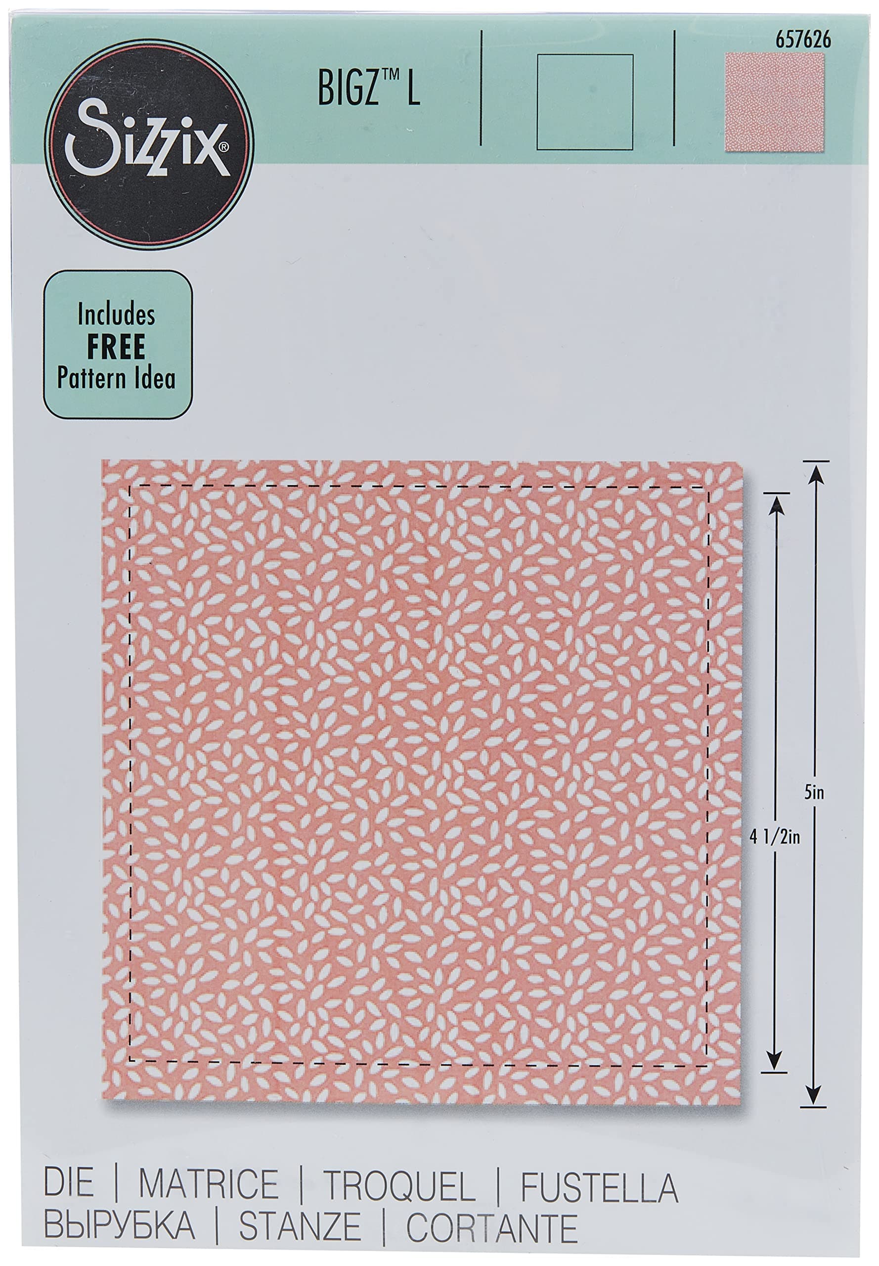 SizzixMulti Color, One Size Bigz Die 657626, 4.5" Square