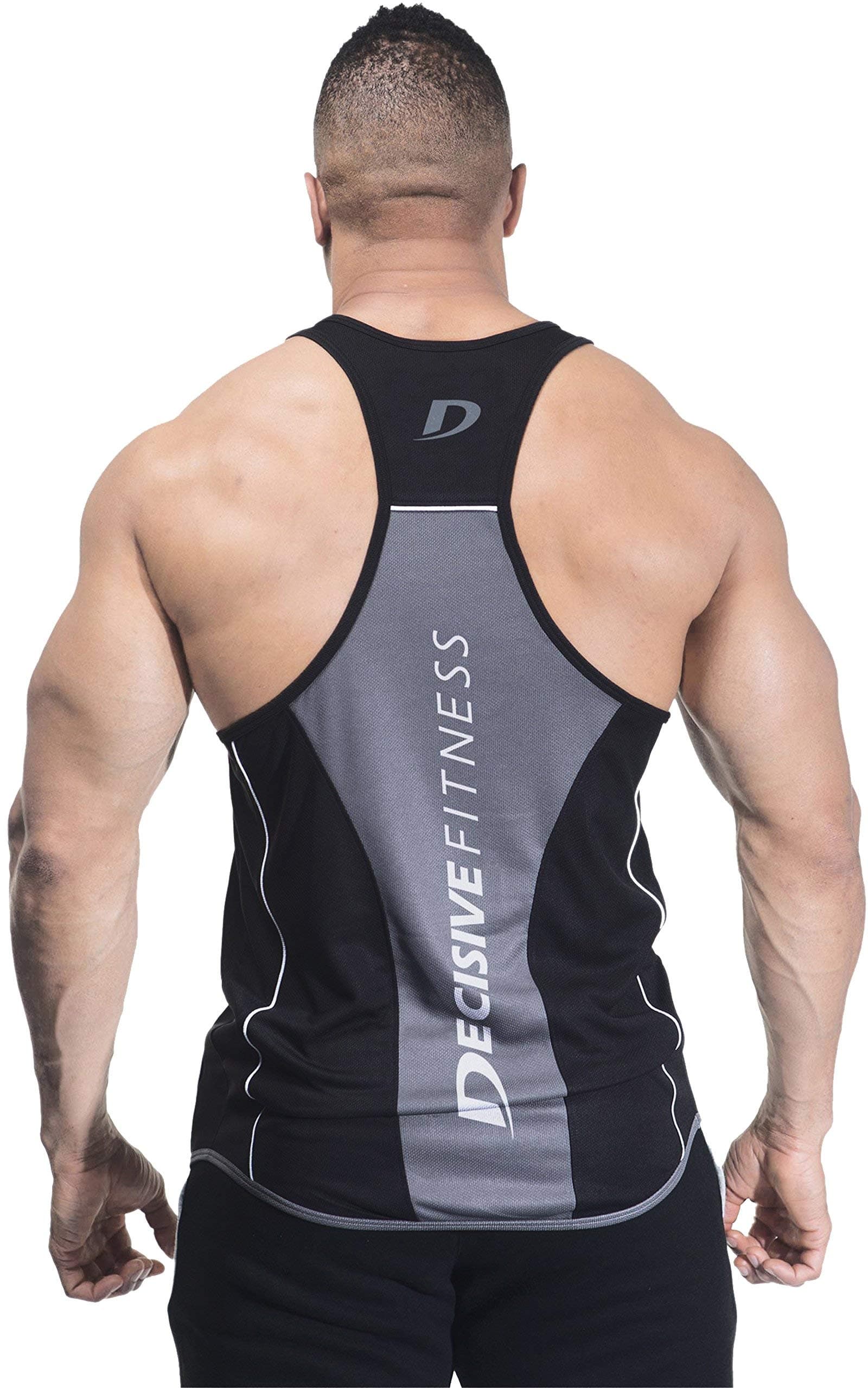 DECISIVEFitness Designer Gym Stringer Vest, Gym Vest, Racer Y Back, Sports Tank Tops, Sando for Men
