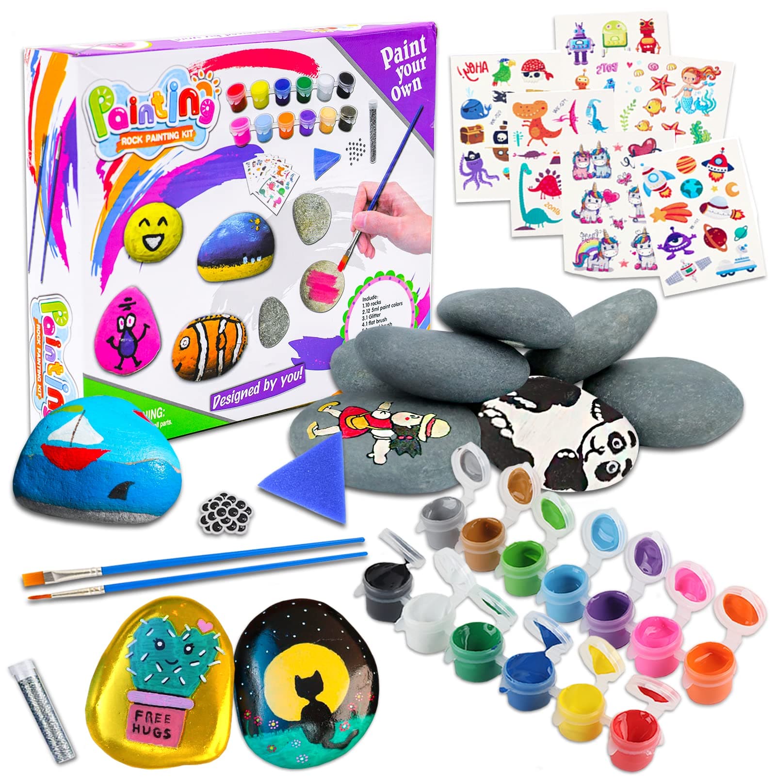 Koltose by Mash Rock Painting Kit for Kids - Extra-Large Arts and Crafts Kit, Indoor and Outdoor Activities Set for Kids Ages 4 16