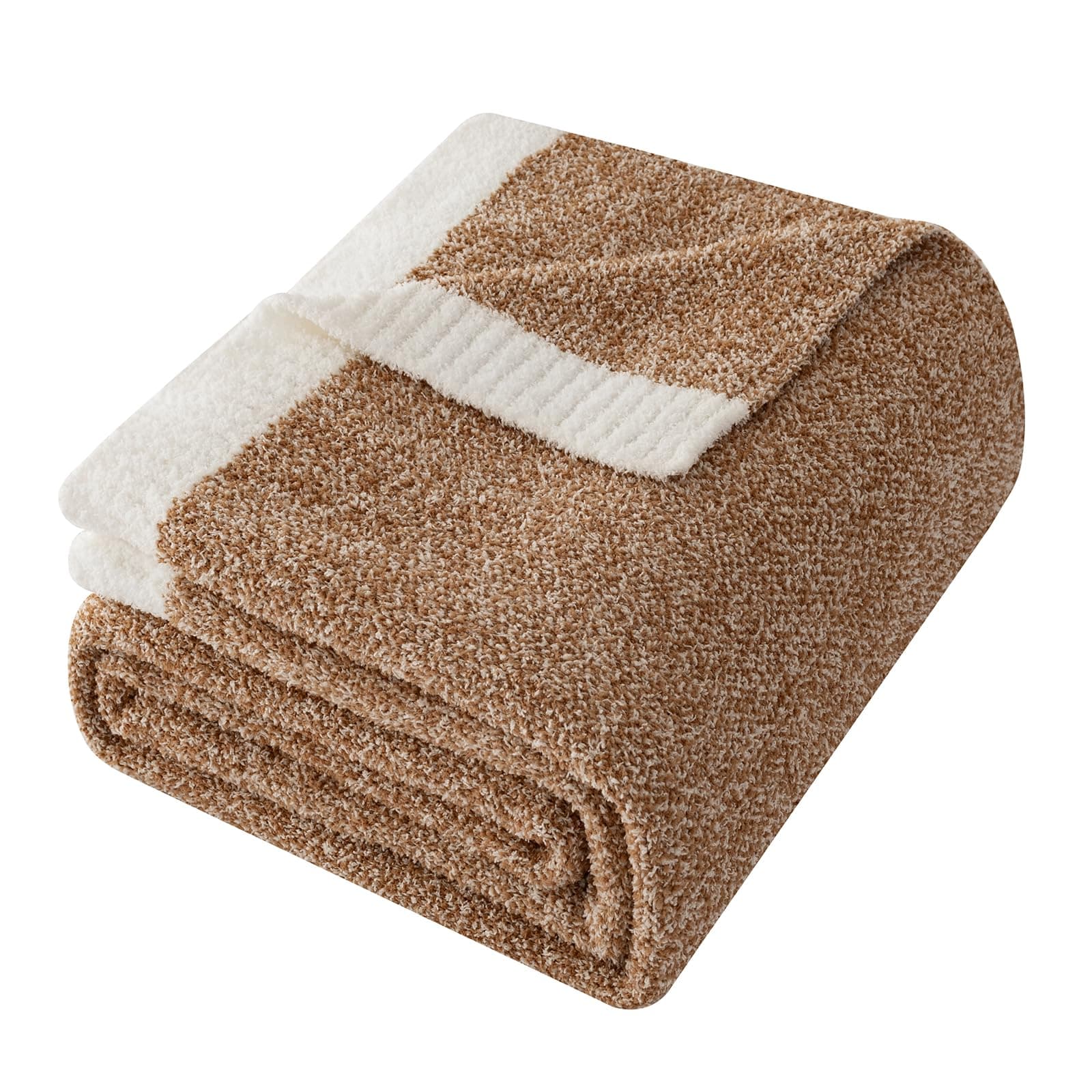 LURKA Fine Knit Throw Blanket - Super Soft Breathable Lightweight Blanket for Couch Bed Sofa (Camel, Throw(50"x 60"))