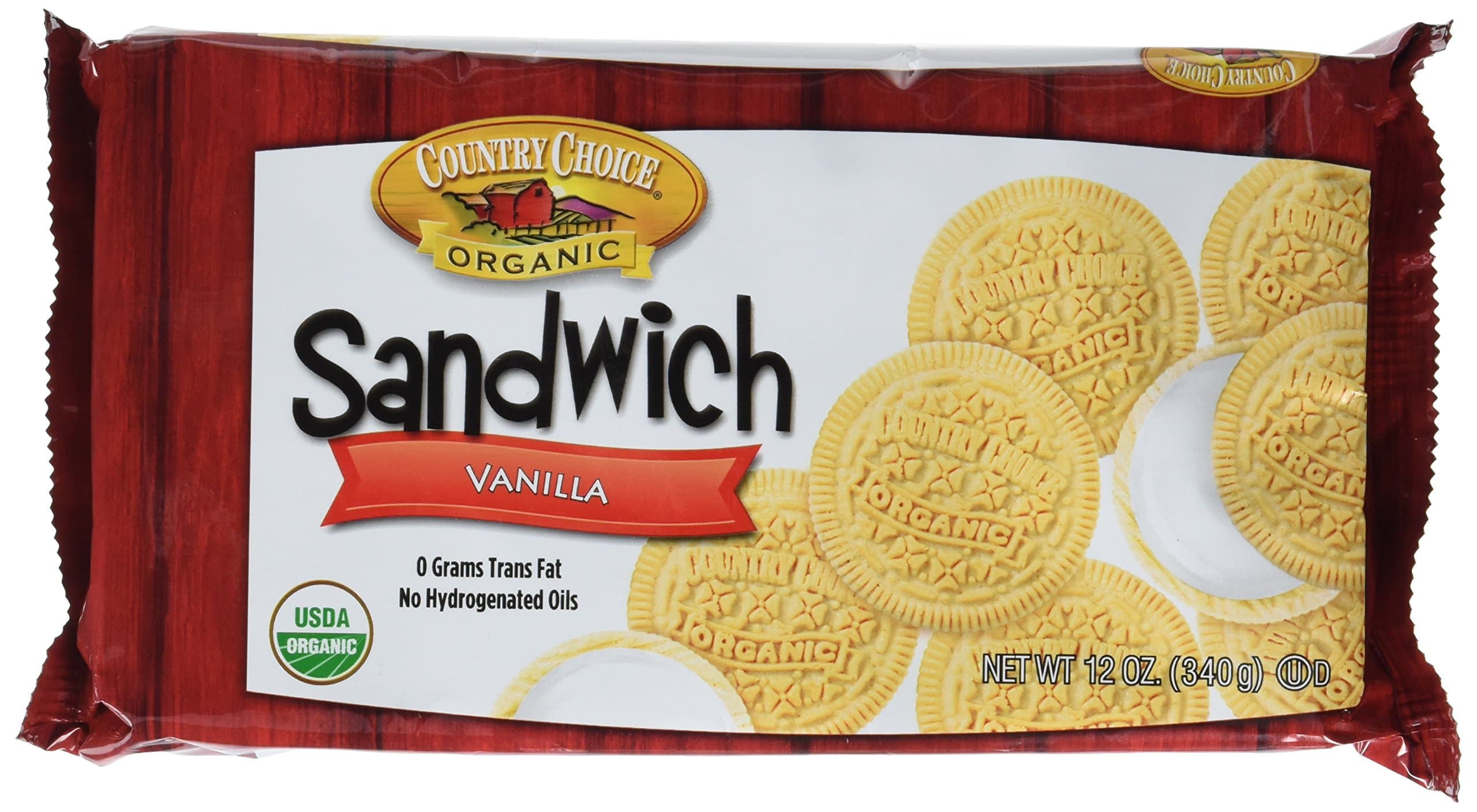 Country Choice Organic Sandwich Creme Cookies, Vanilla, 12 Ounce (Pack of 6)