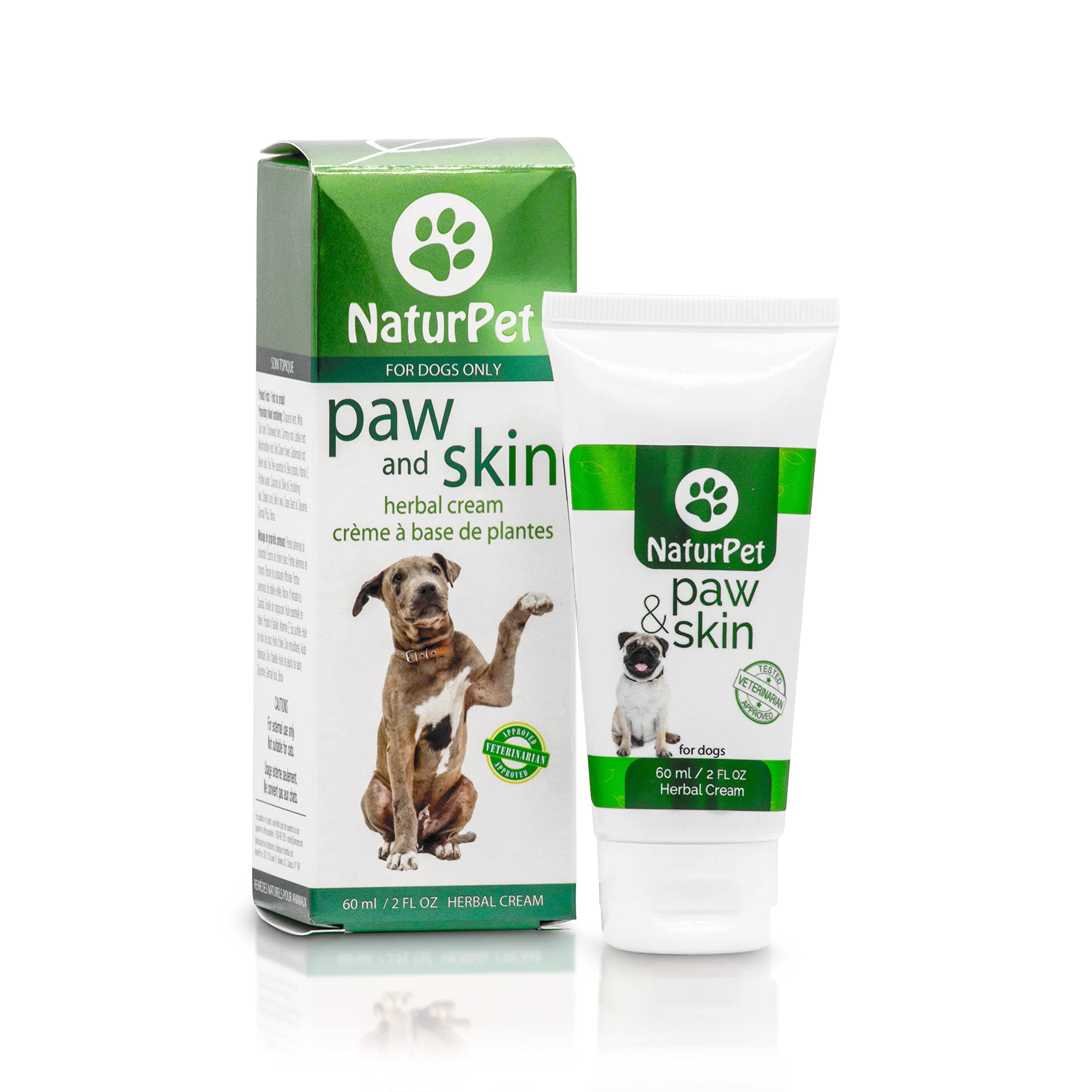 NaturPet Paw & Skin for Dogs | Herbal Cream Soothes and Heals Rashes, Scratches, and Dry Skin or Paws | 60mL/ 2 OZ