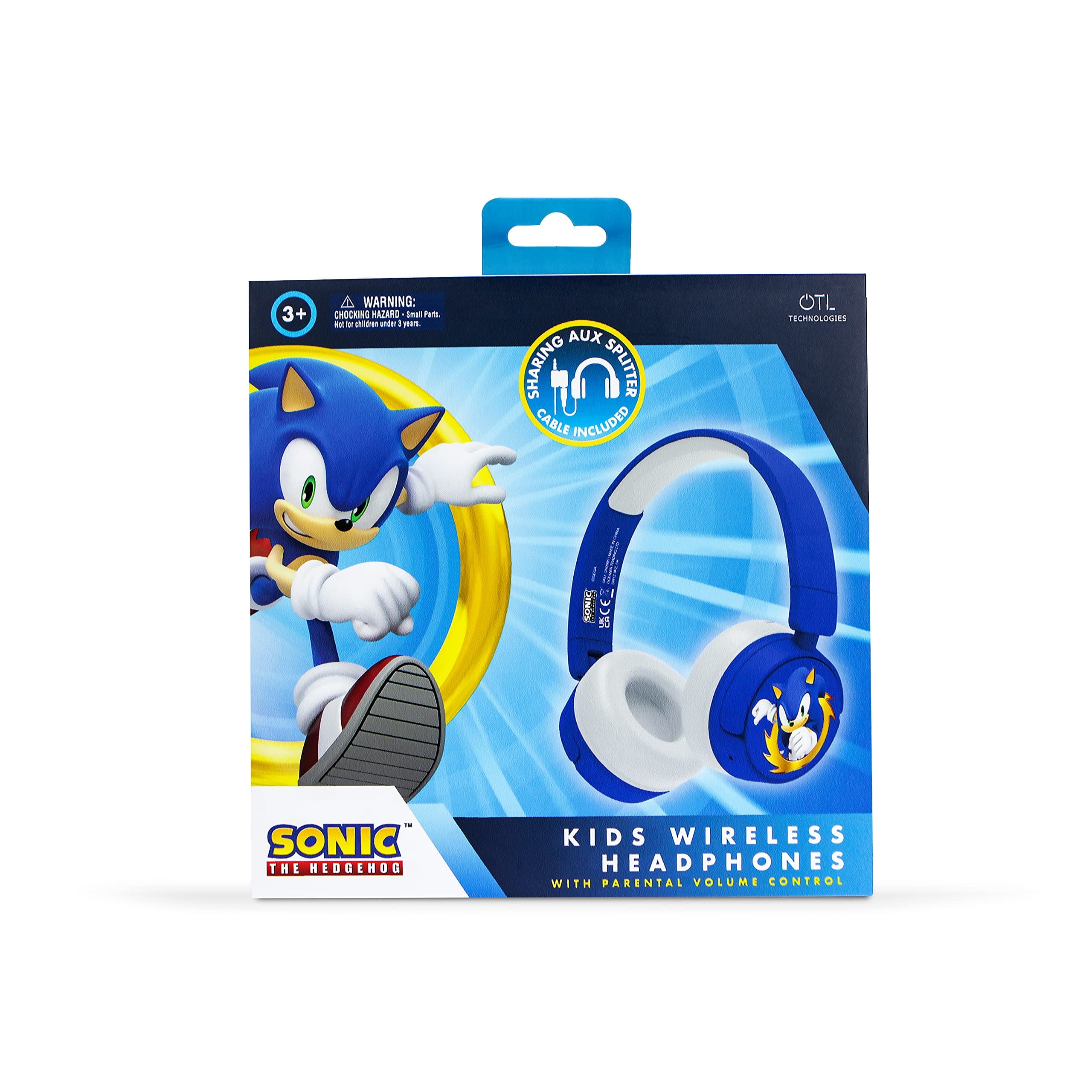 SH0985 Sonic The Hedgehog Kids Wireless Headphones Blue