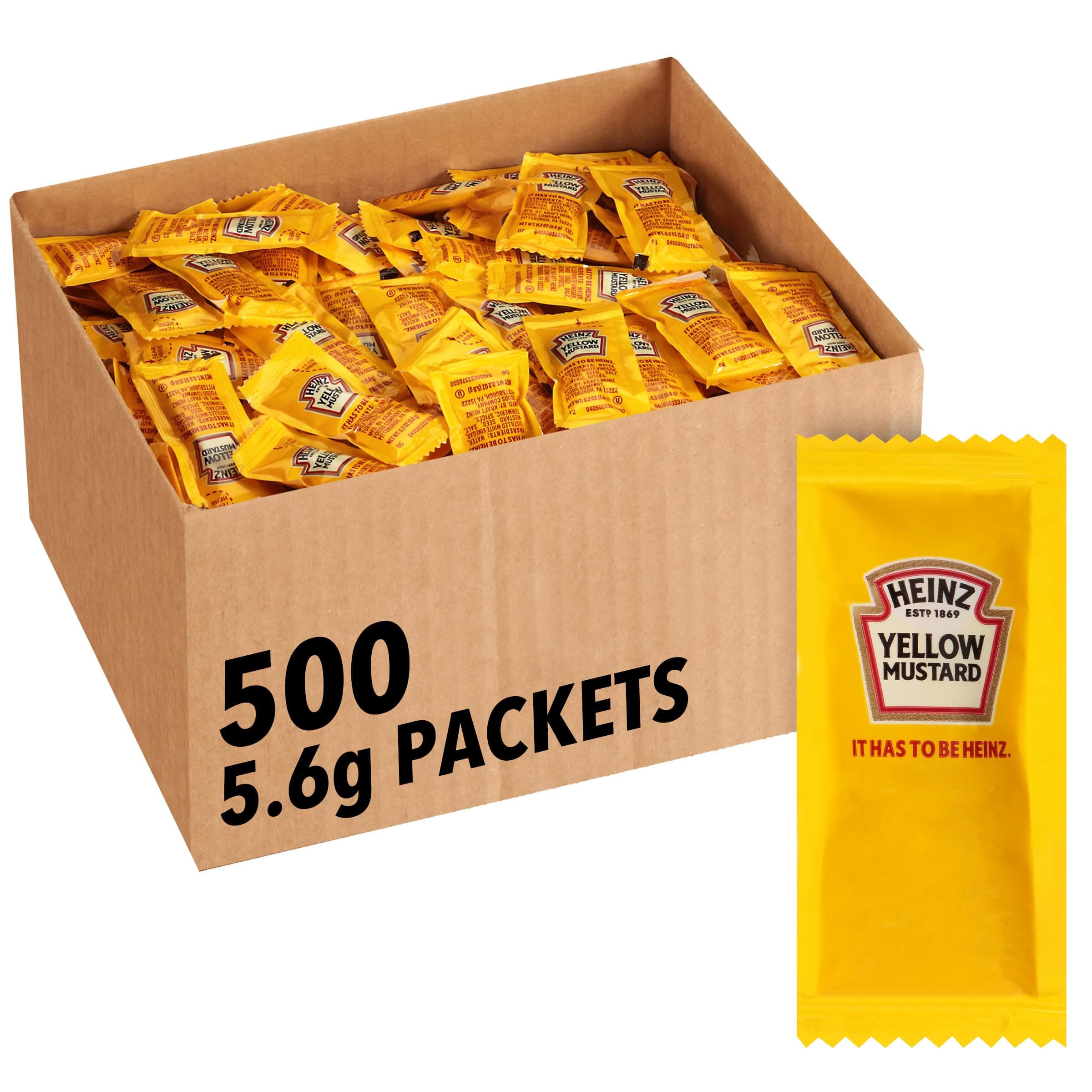 Mild Mustard Single Serve Packet (0.2 oz Packets, Pack of 500)