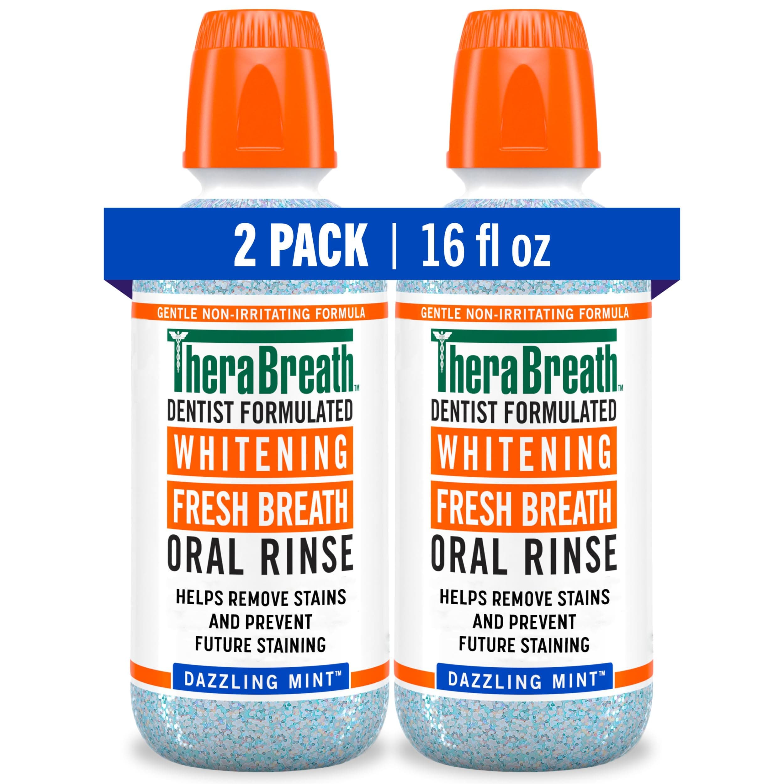 TheraBreath Whitening Mouthwash, Dazzling Mint, Dentist Formulated