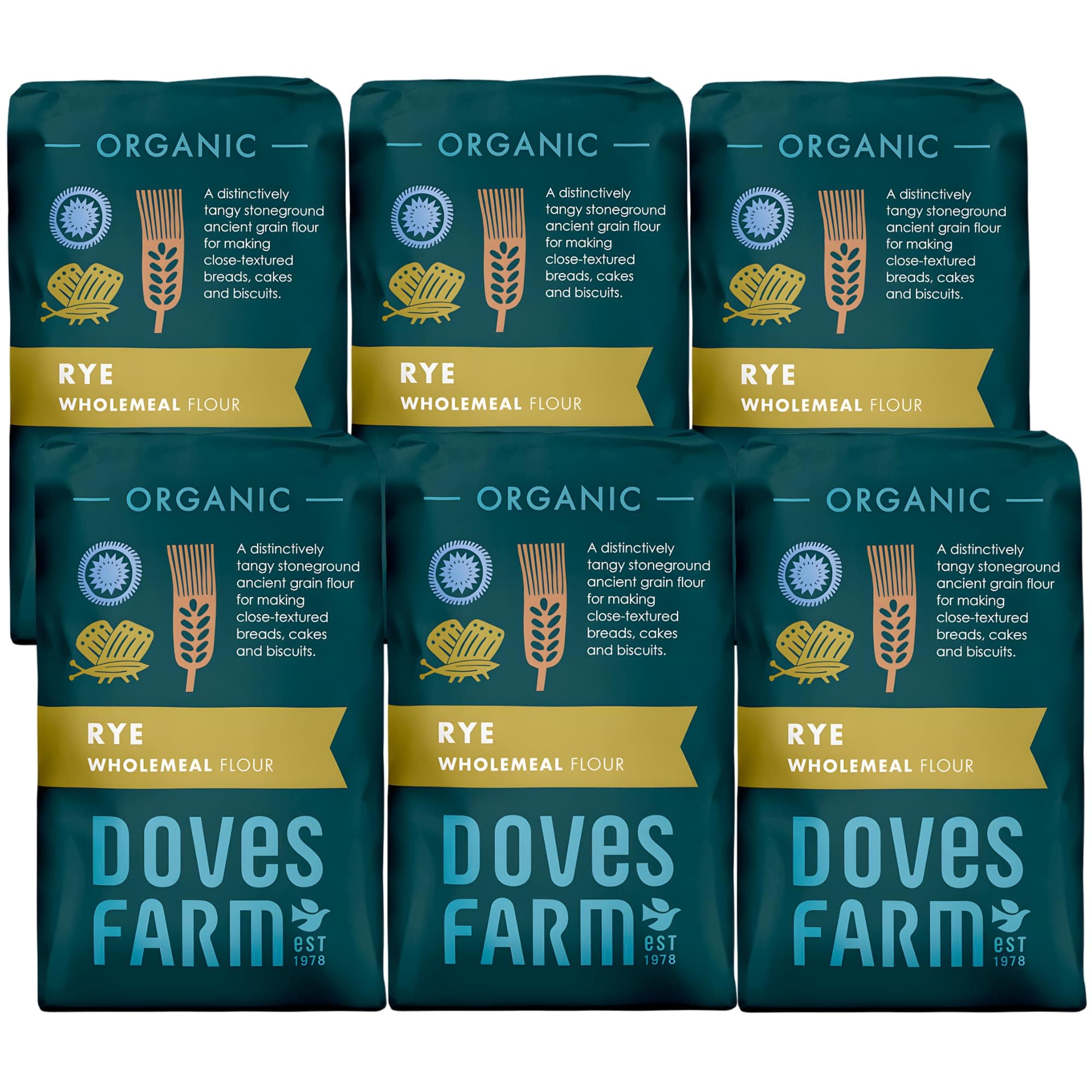 Doves Farm | Rye Flour Wholegrain Organic | 6 X 1Kg