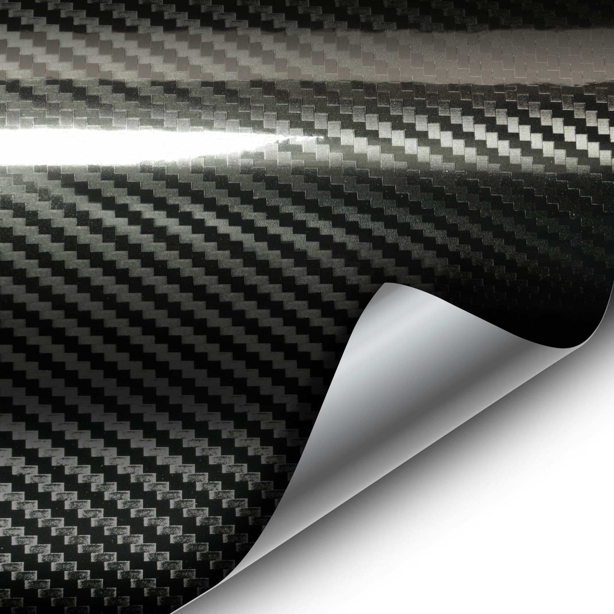 VViViDEpoxy High Gloss Carbon Fiber Vinyl Wrap (10ft x 5ft, Black)