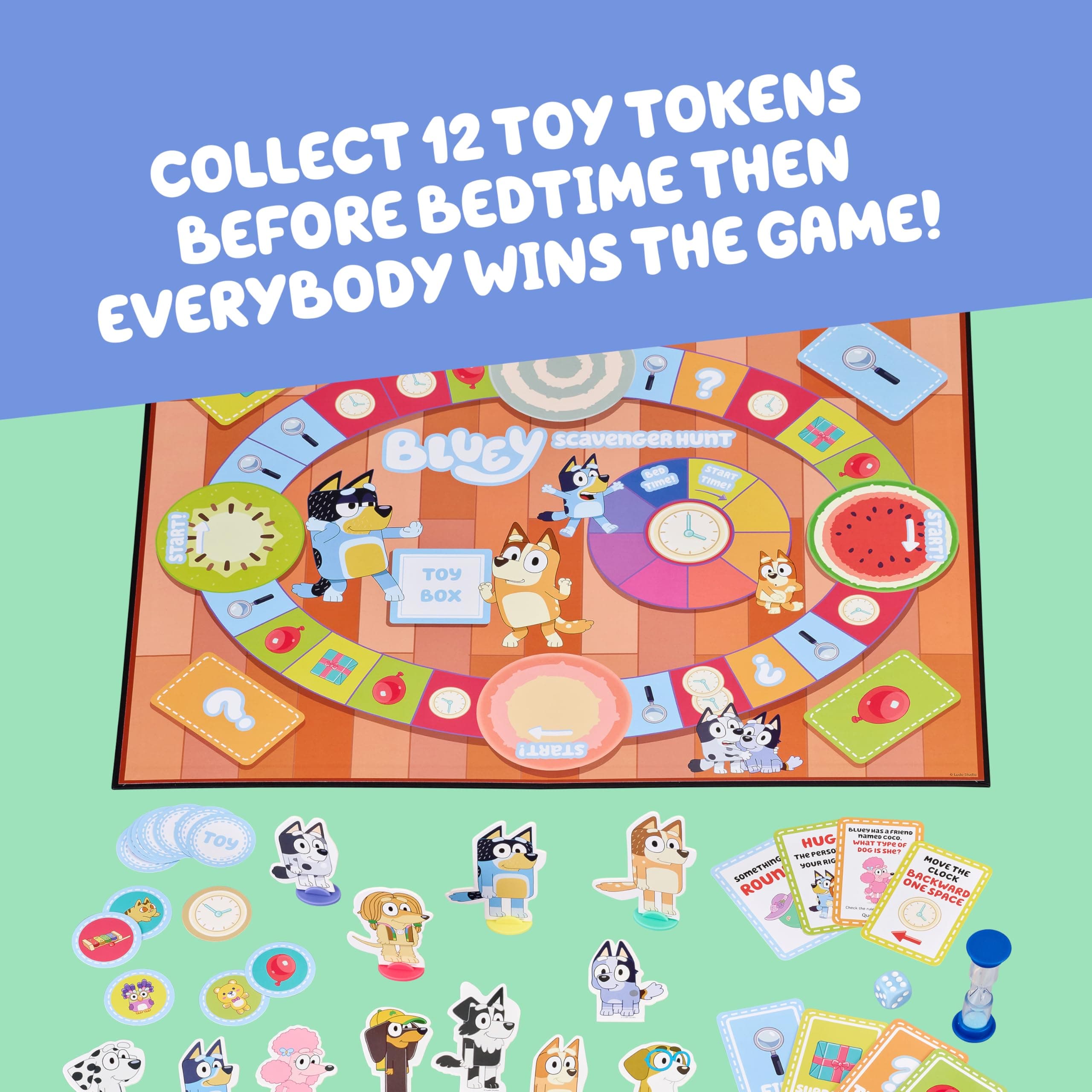 Bluey Scavenger Hunt Board Game - Official Famly Board Game for 2-4 Players
