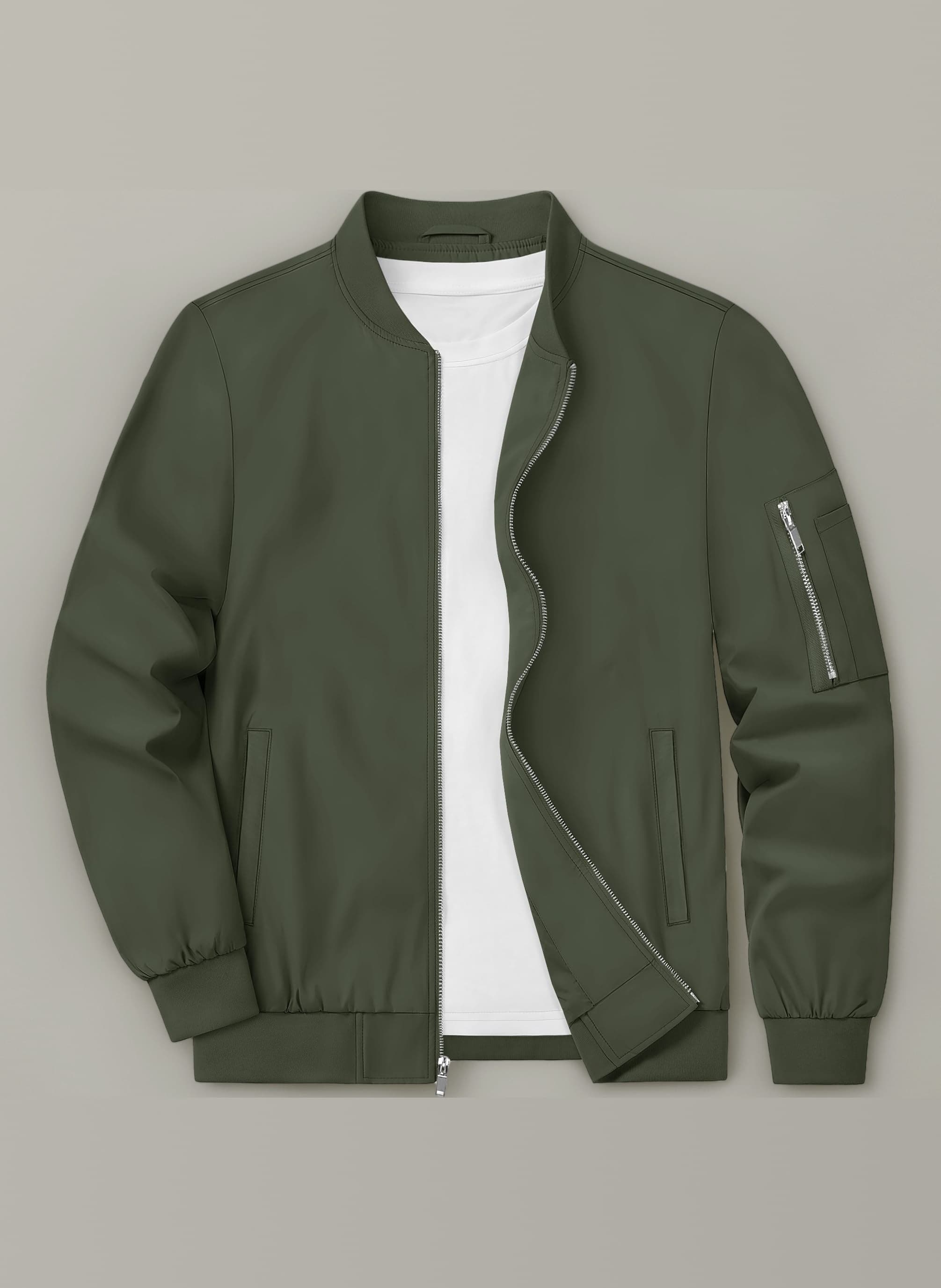 KEFITEVD Mens Lightweight Jacket Casual Bomber Jackets Military Windbreaker with Multi Pockets