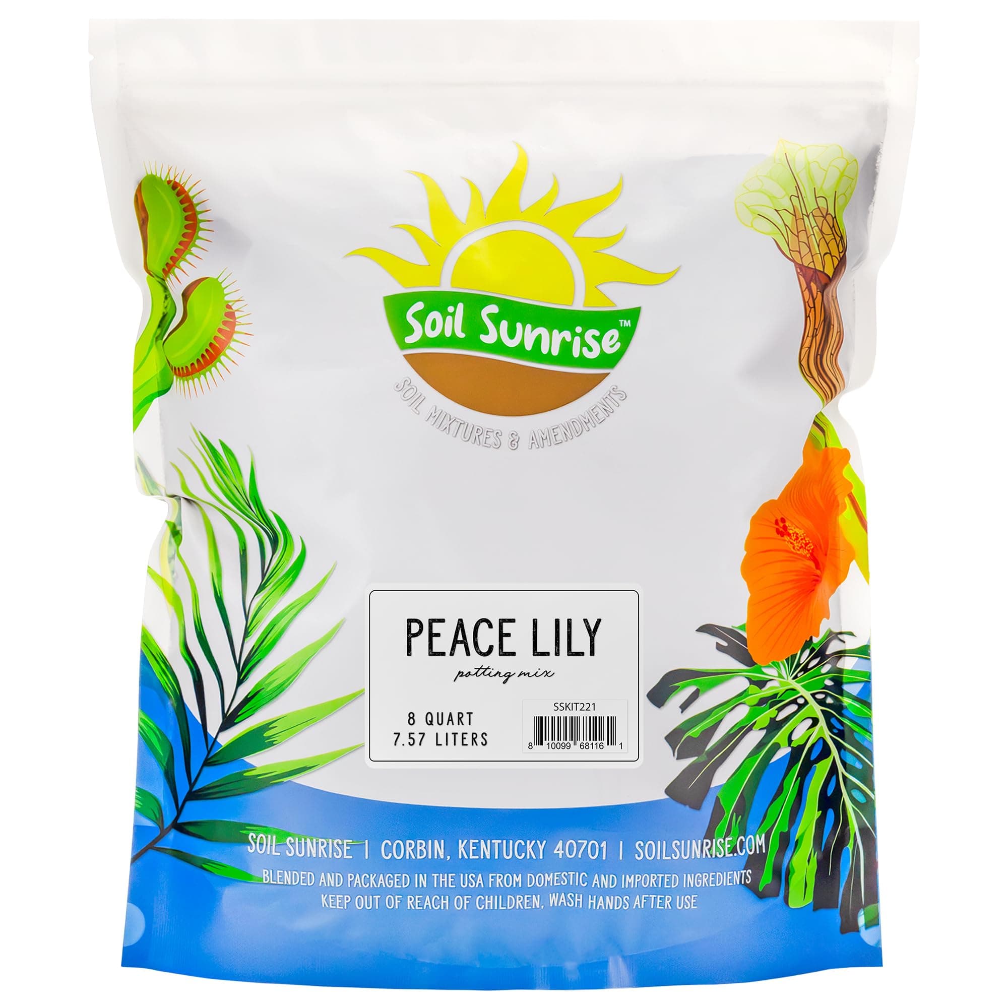 Soil Sunrise Peace Lily Potting Soil Mix (8 Quarts) for Planting, Growing, or Repotting Peace Lily Plants