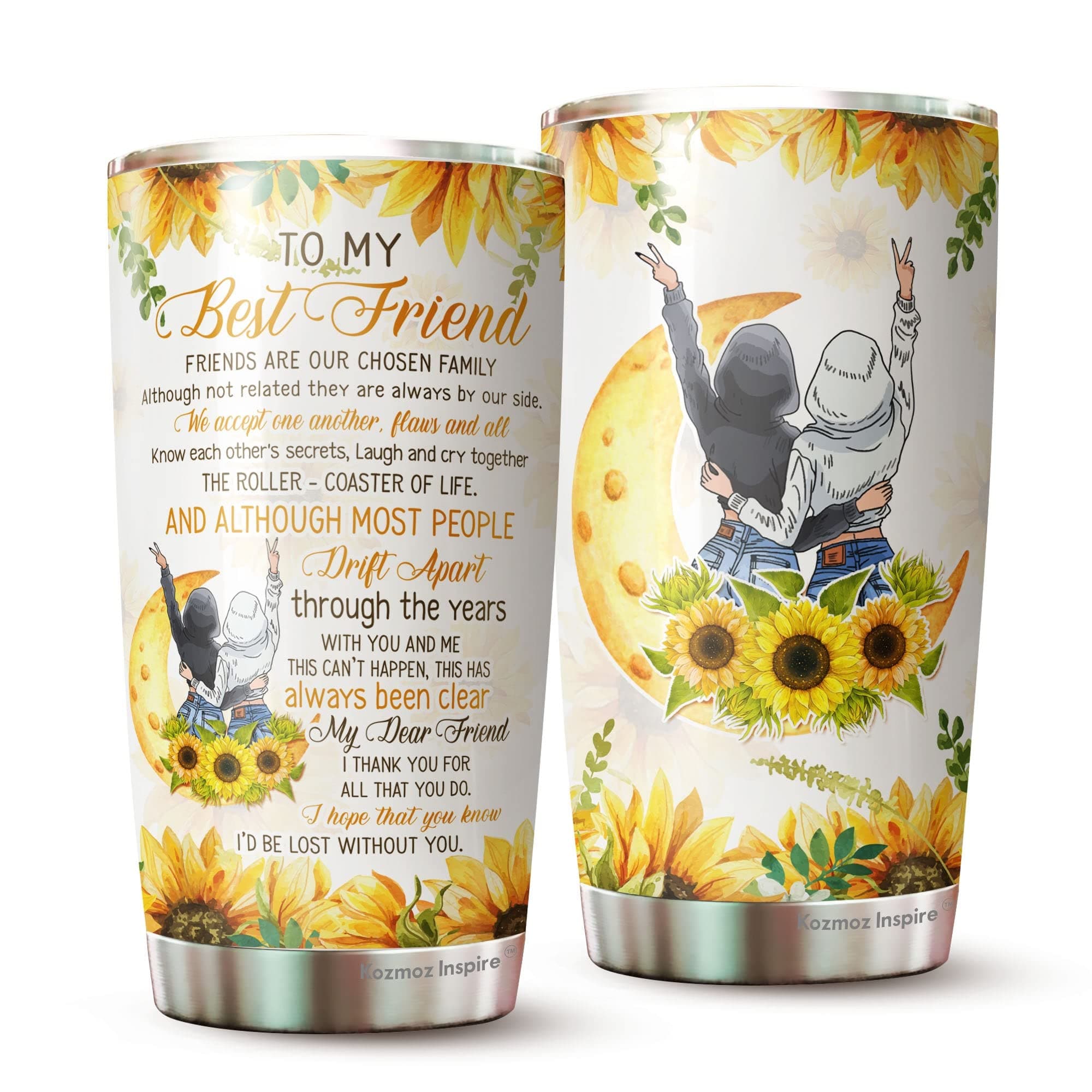 Best Friend Tumbler - To My Best Friend Tumblers - Bestie Tumbler - Bestie Tumbler For Women - Best Friend Sunflower Tumbler - Birthday Gifts For Best Friend - Gifts for Friend