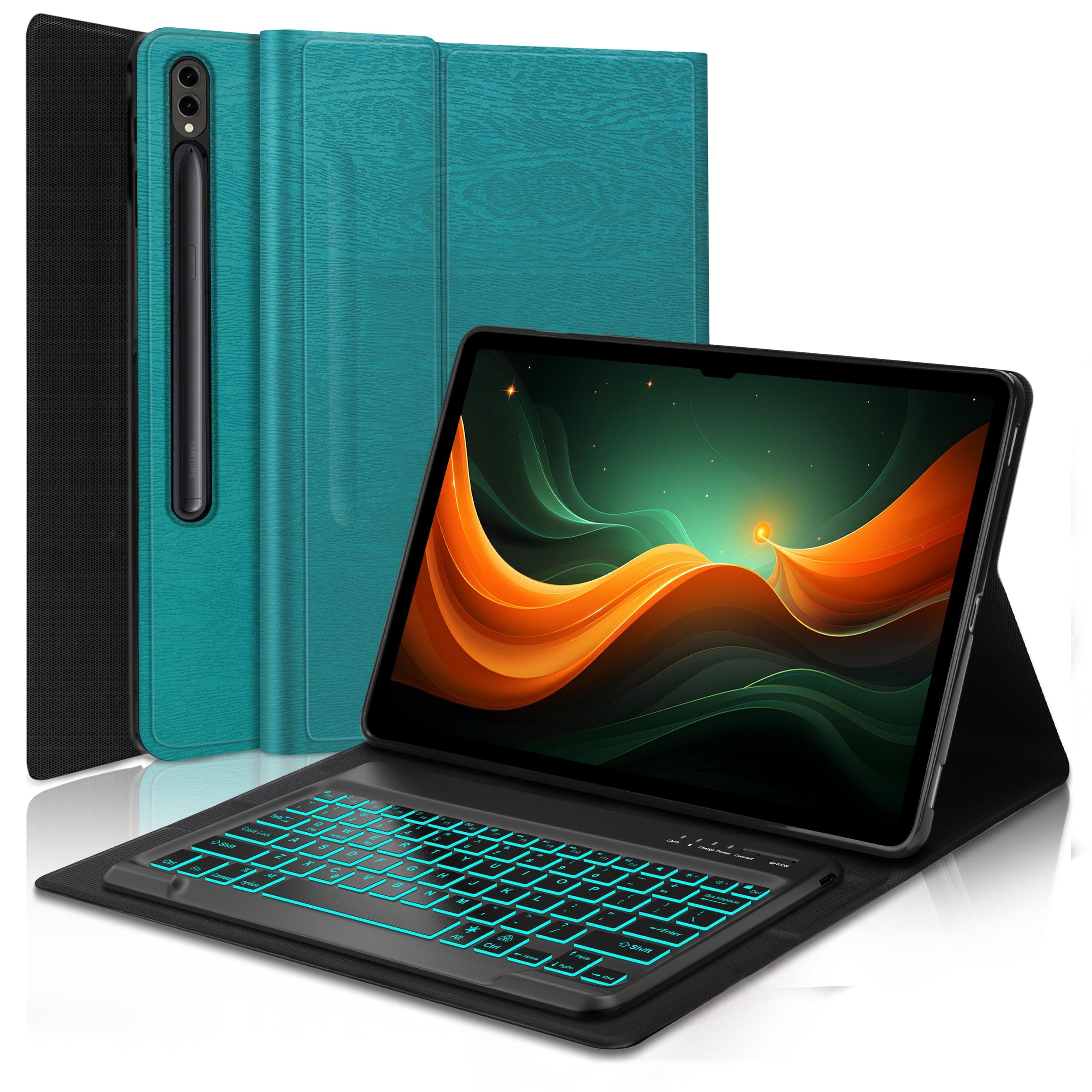 Galaxy Tab S10/S9/S8 Ultra Keyboard Case, 14.6 inch, 7-Color Backlit, Smart Magnetic Detachable Wireless Bluetooth Keyboard, Slim Protective Folio Case with S Pen Holder, Auto Sleep/Wake